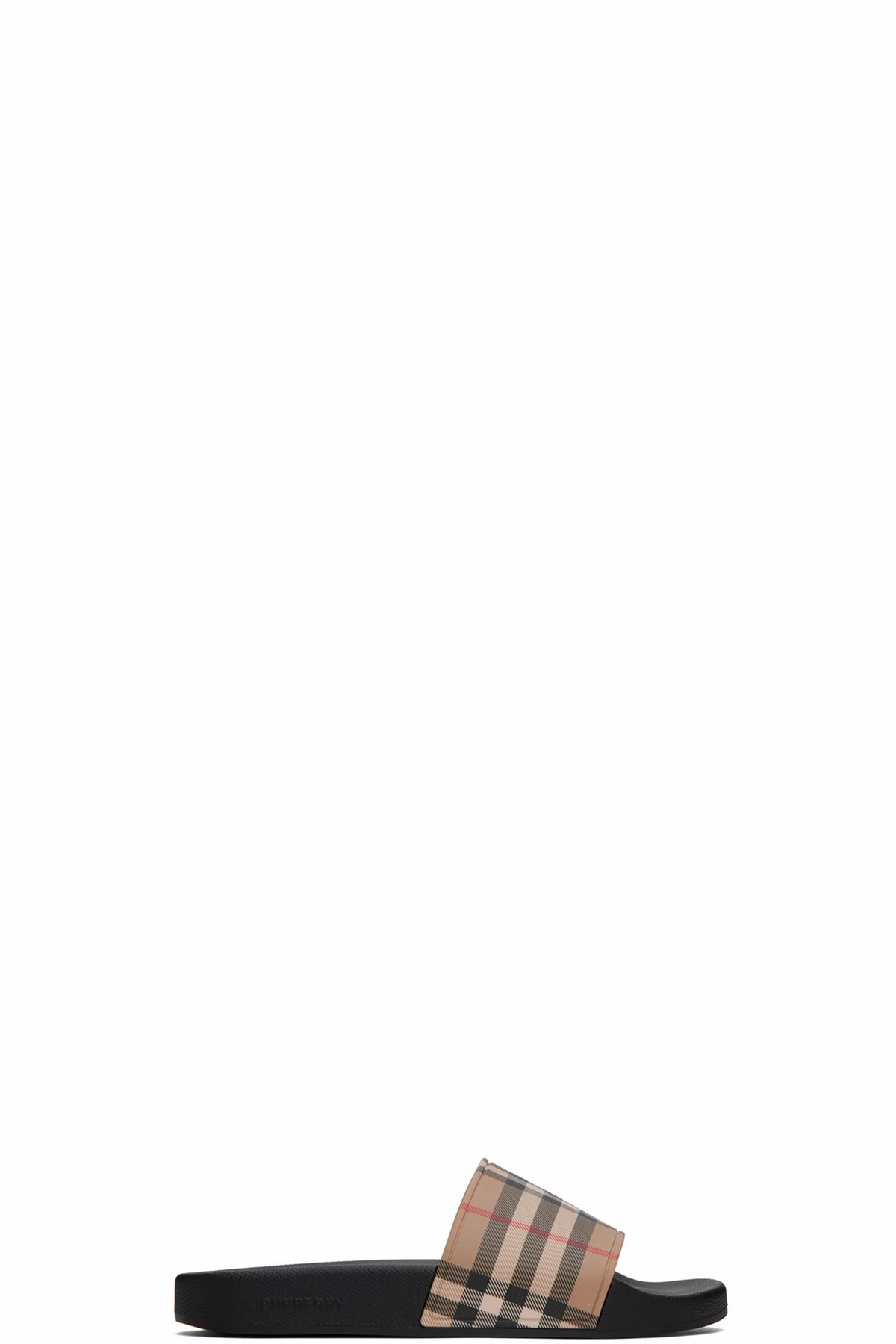 Beige & Black Check Slides