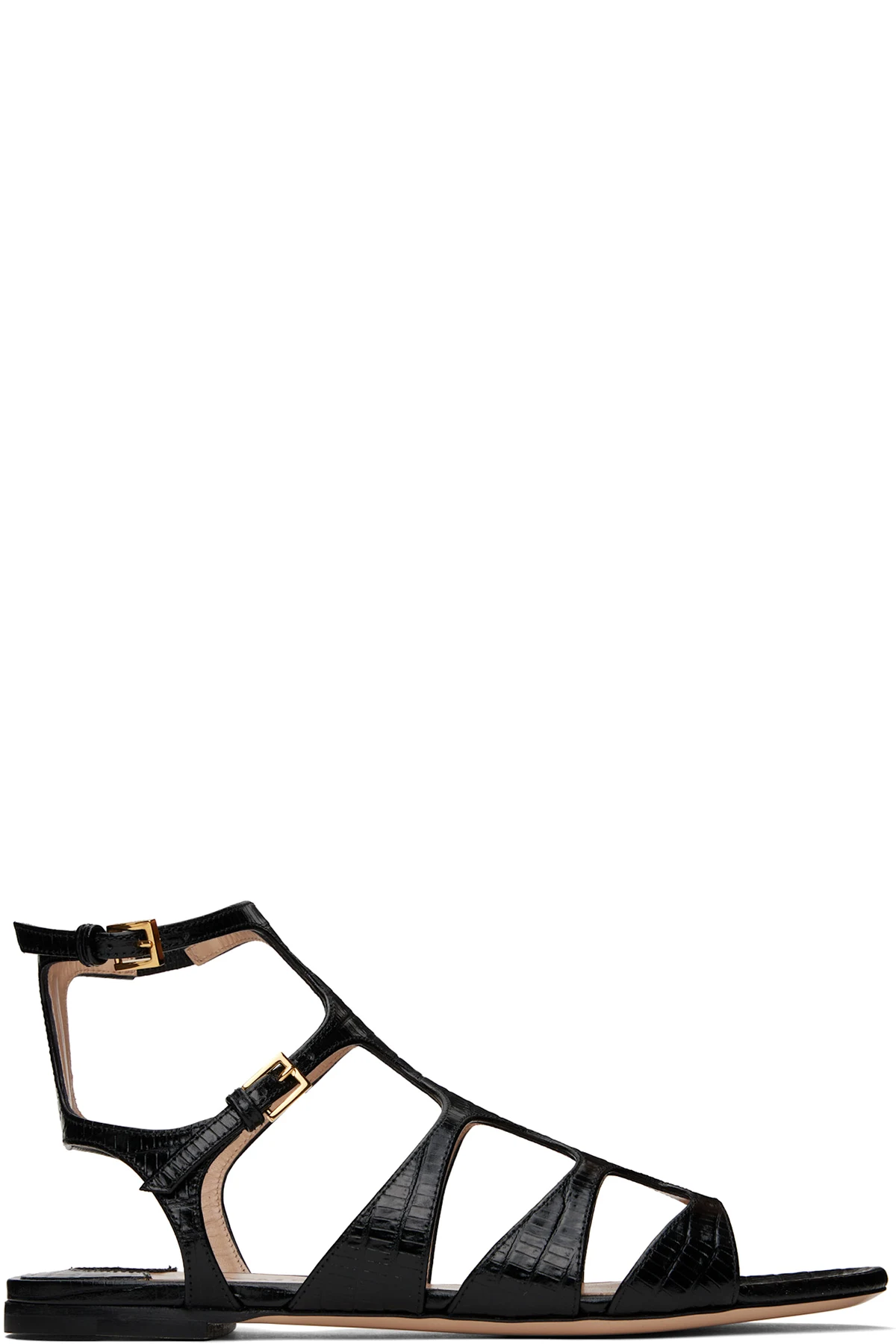 Black Printed Tejus Sandals
