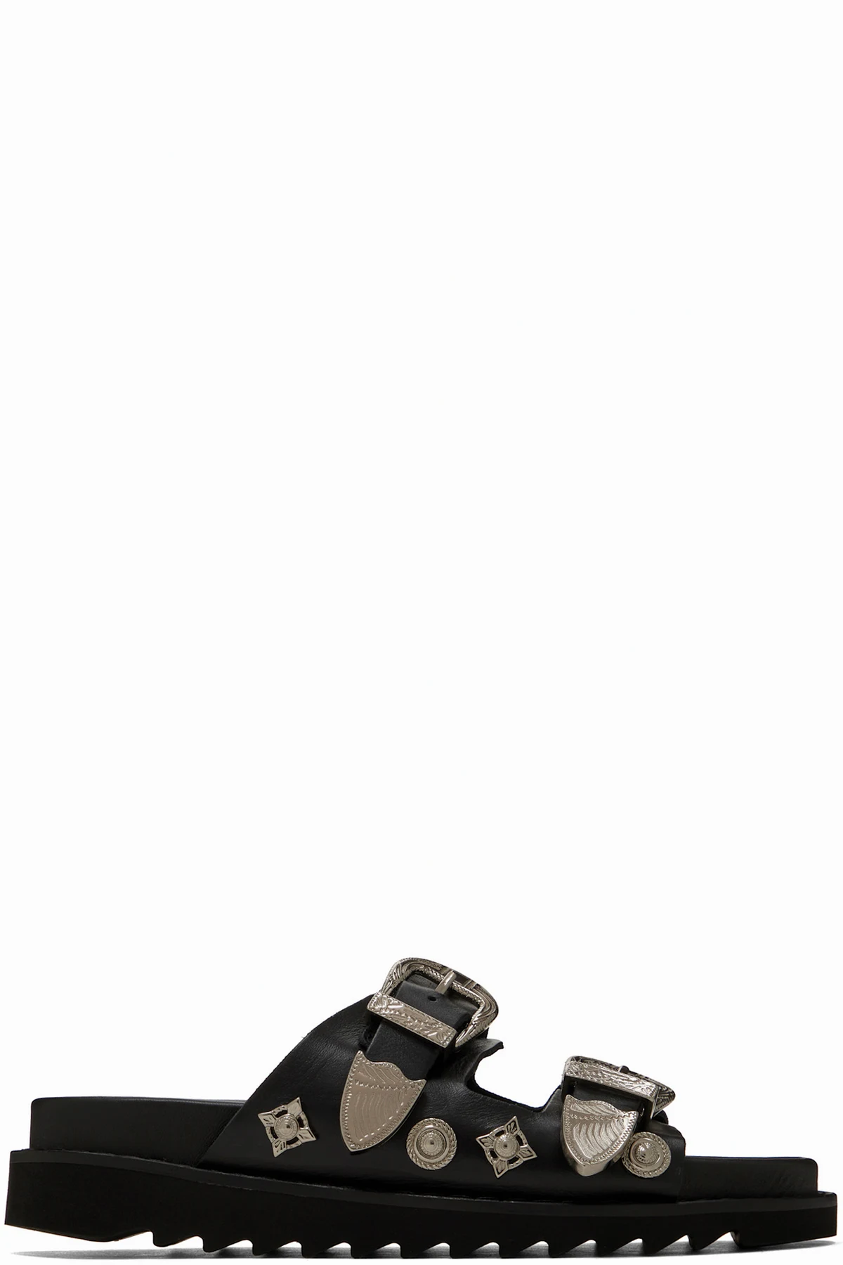 Black Buckle Sandals