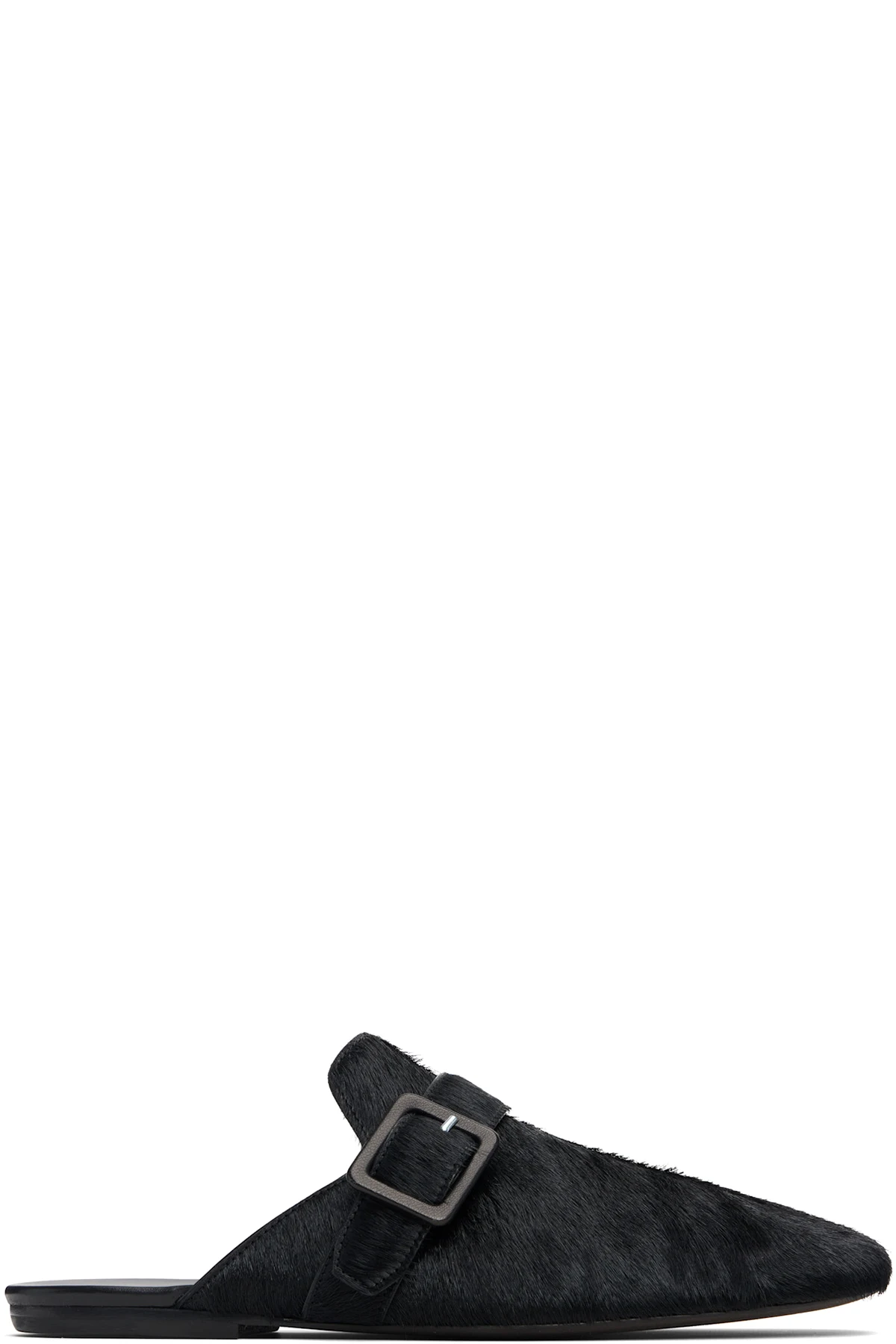 Black Hair-On Leather Loafers