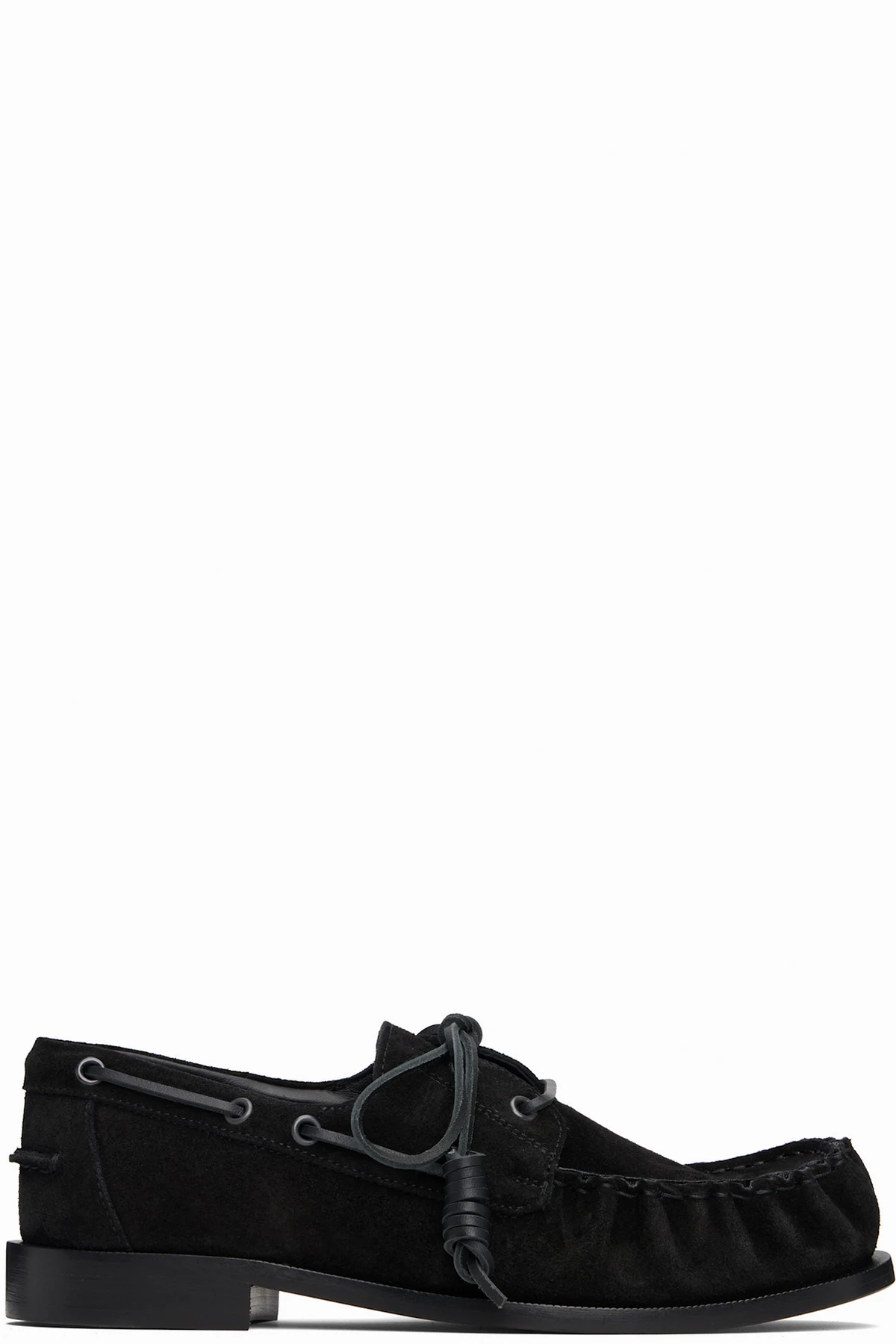 Black Suede Boat Shoes