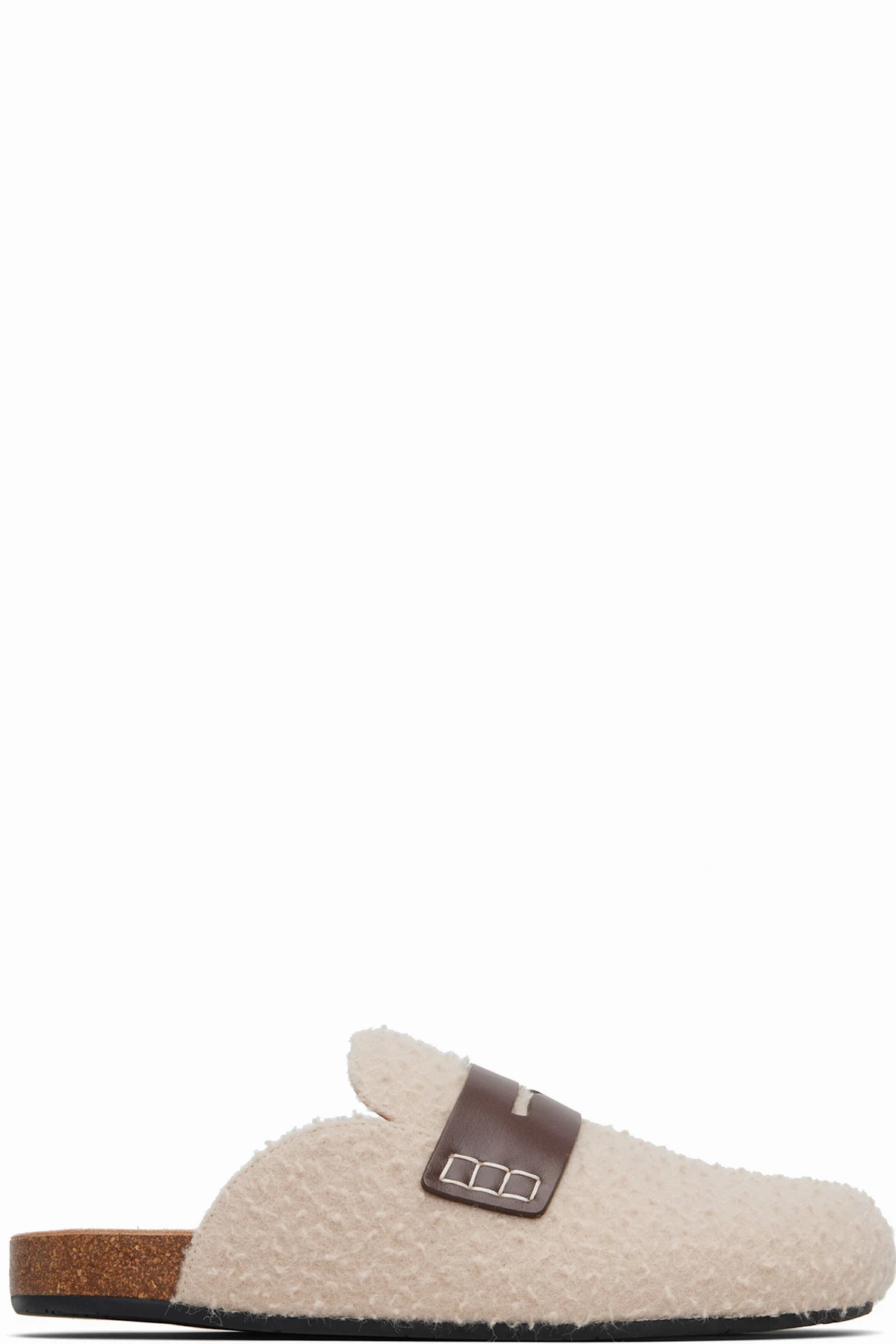 Beige Felt Loafers