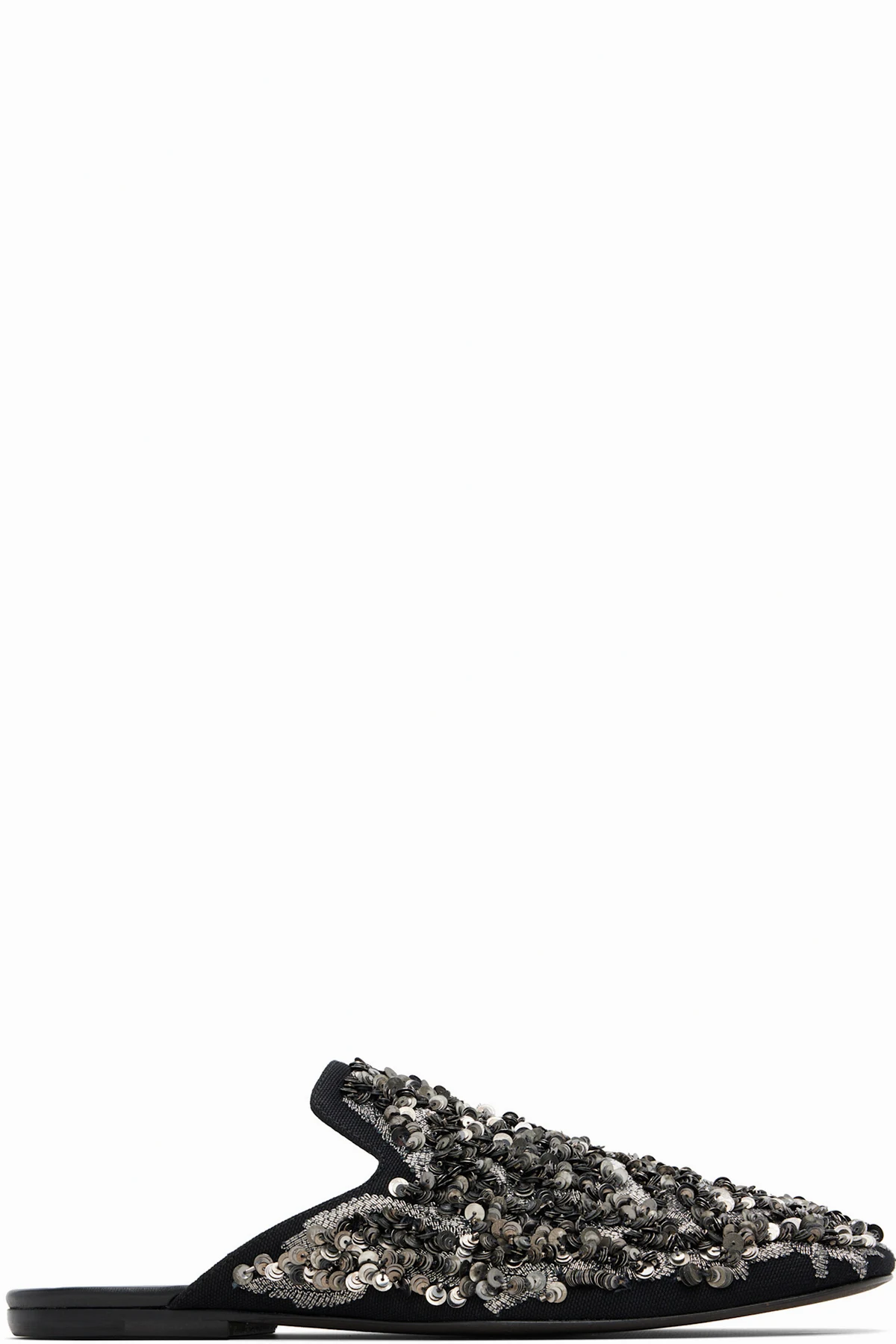 Black Embellished Slippers