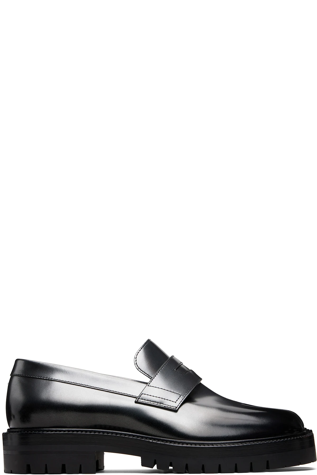 Black & Silver Tabi County Loafers