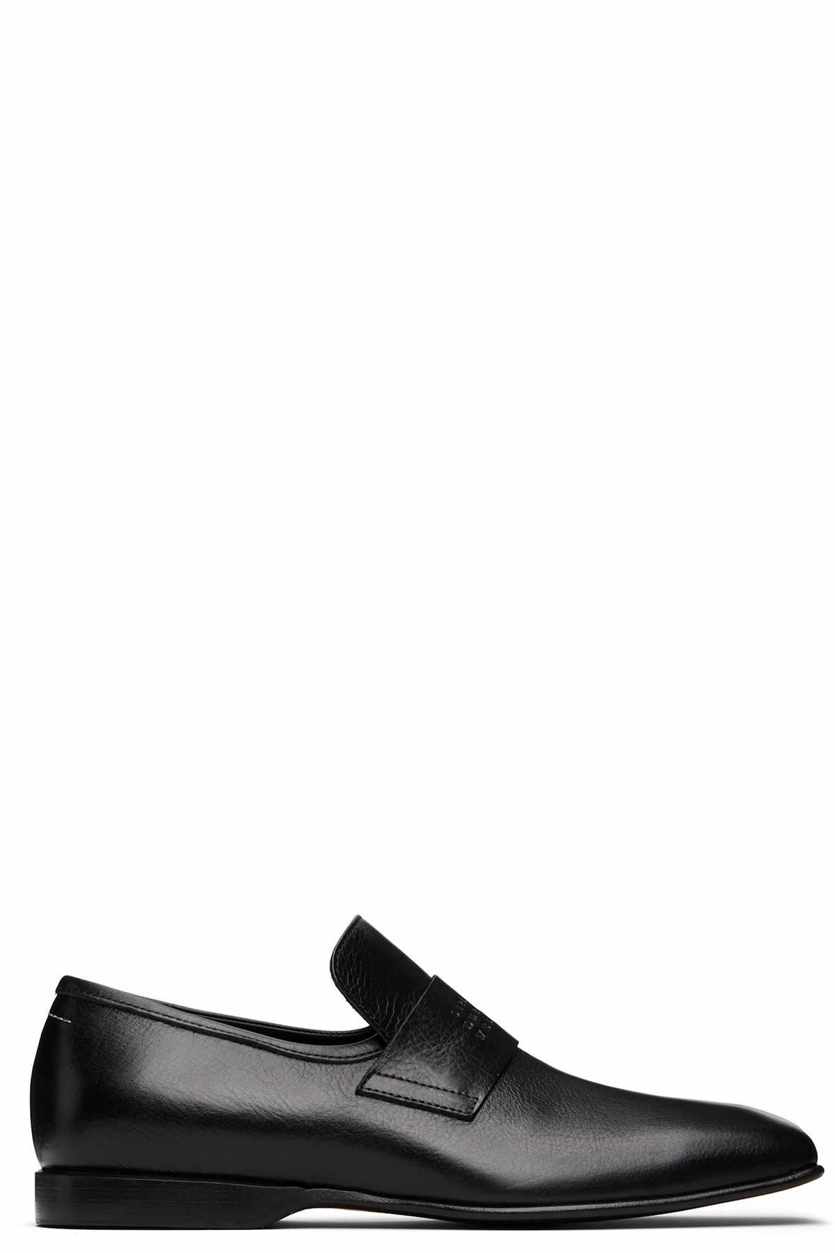 Black Grain Leather Loafers