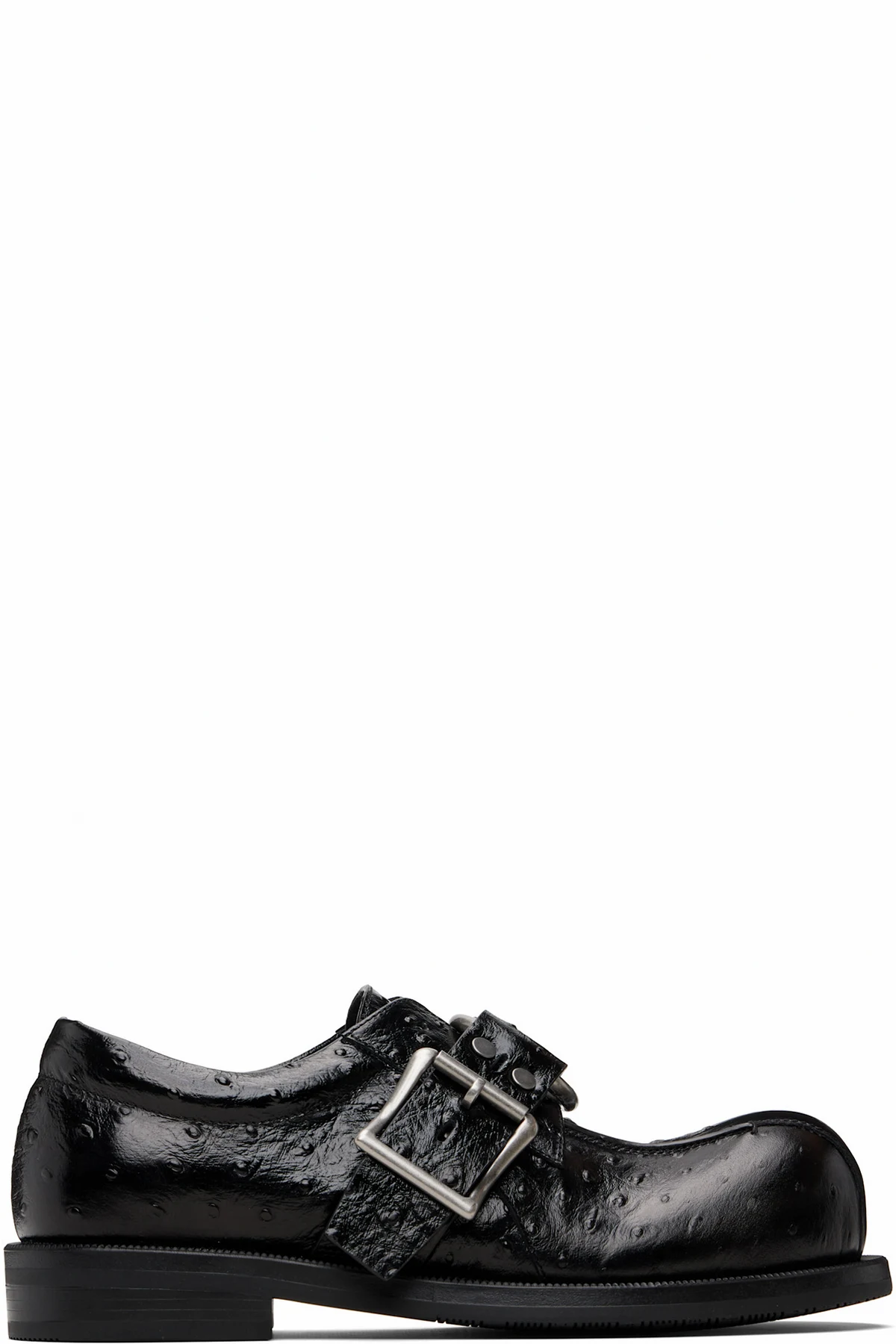 Black O-Ring Bulb Toe Loafers