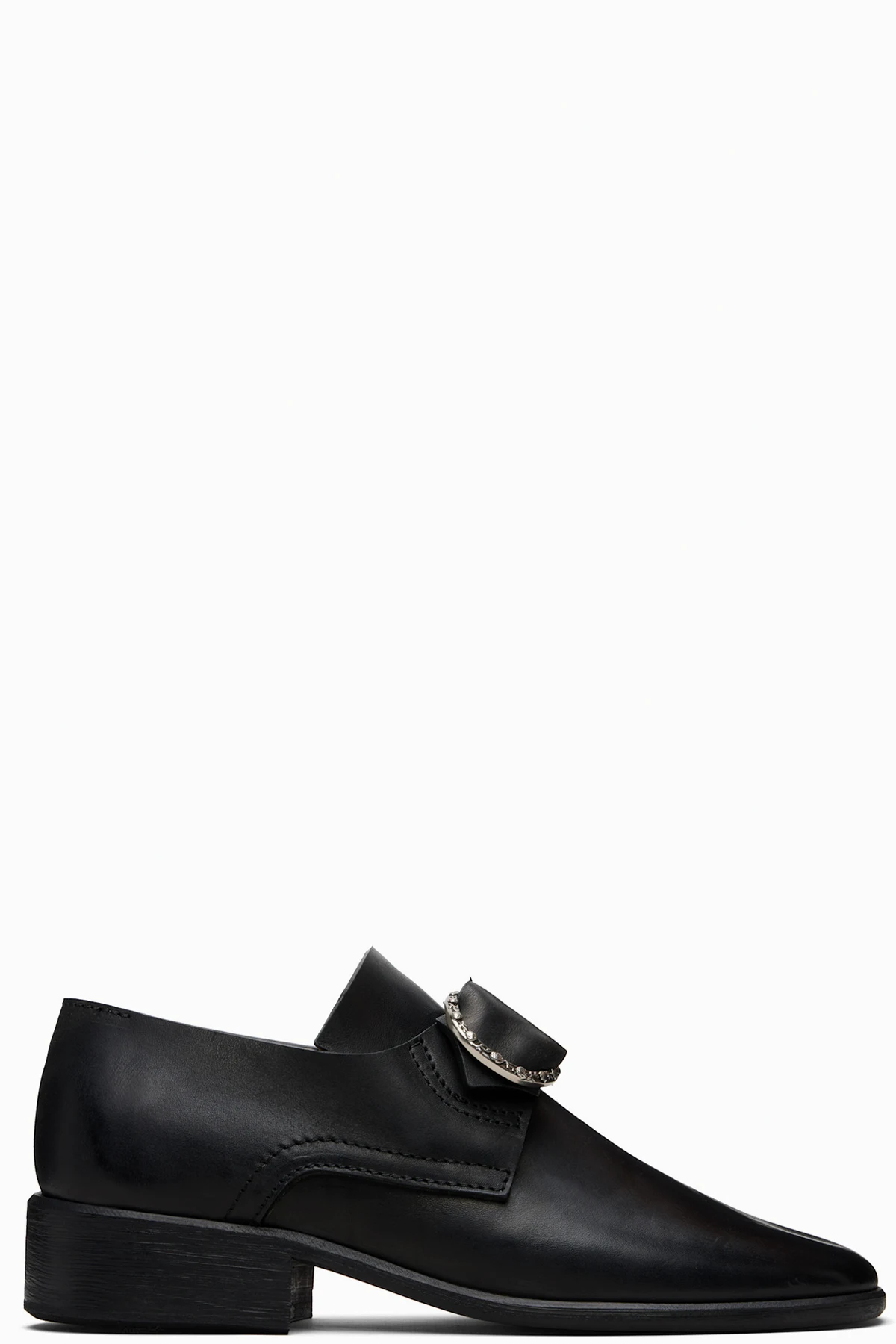 Black Leather Pope Loafers