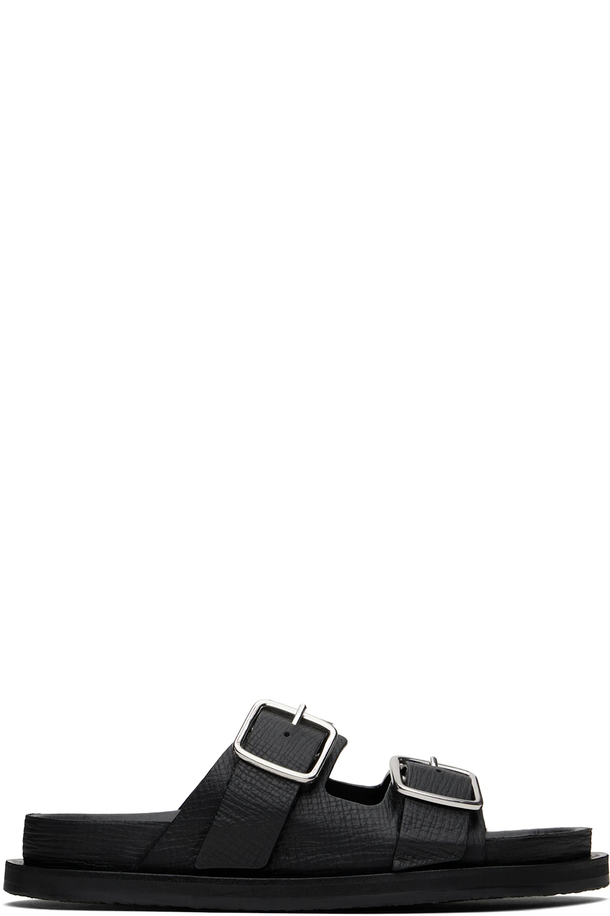 Black Denver Leather Sandals