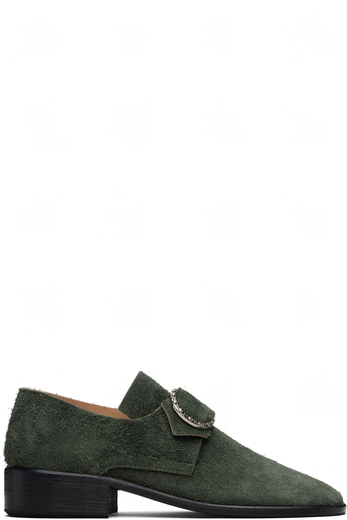 Green Suede Pope Loafers