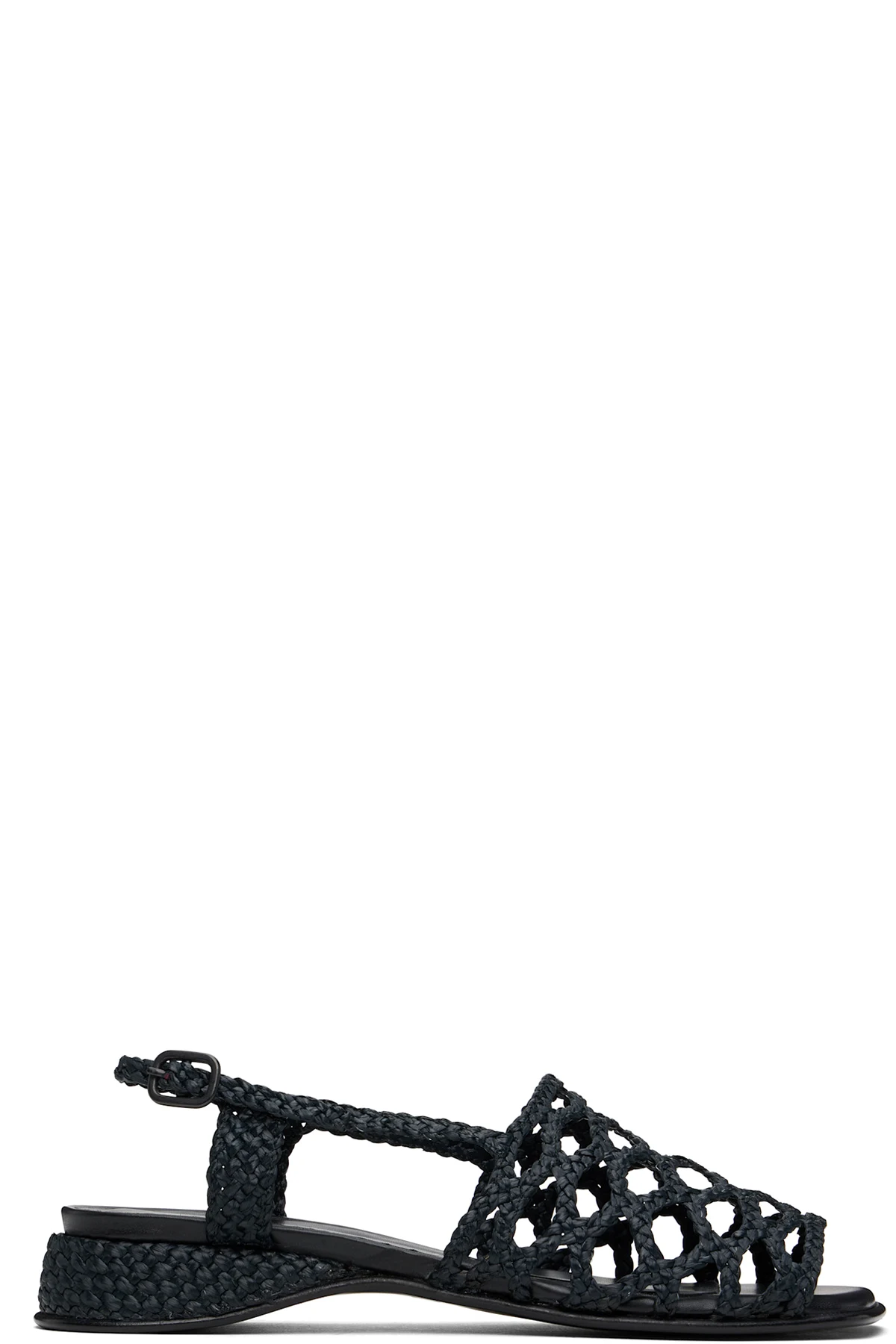 Black Alzira Raffia Sandals
