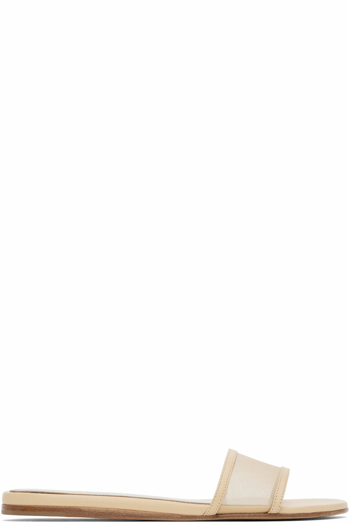 Beige Mesh Pool Sandals