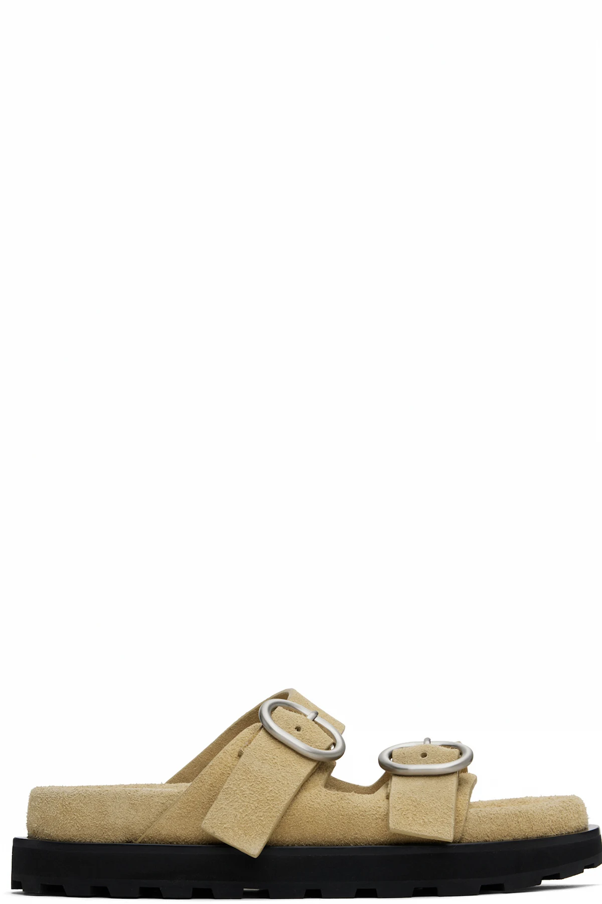 Beige Pin-Buckle Sandals