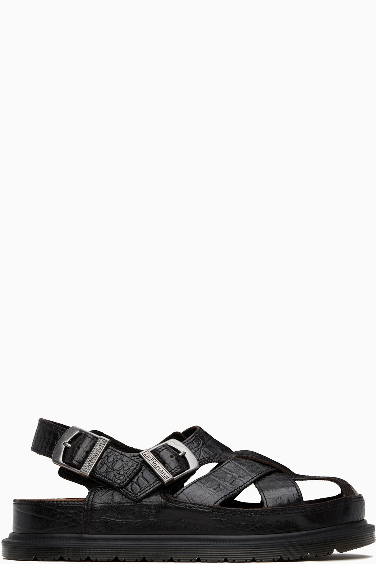 Brown Fisherman Crocodile Analine Leather Sandals