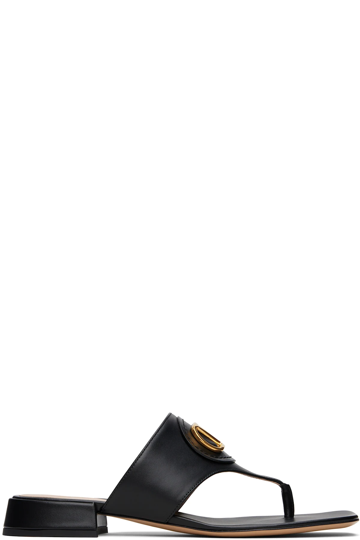 Black VLogo Signature Thong Sandals
