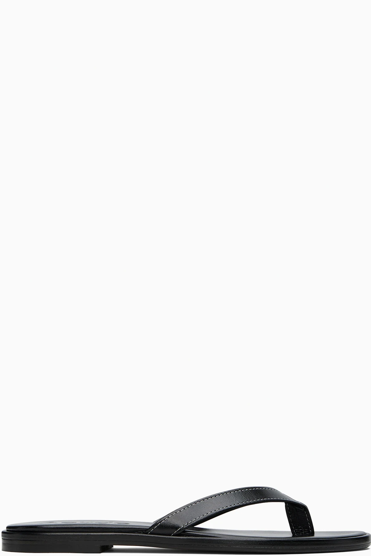 Black Melody Leather Toe-Post Flip-Flops