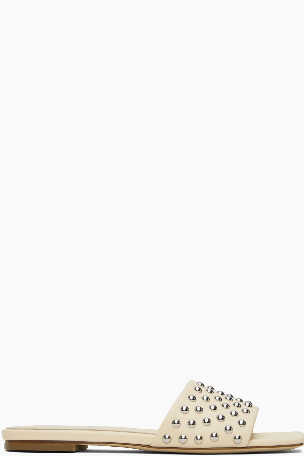 Beige Anna Studded Leather Sandals