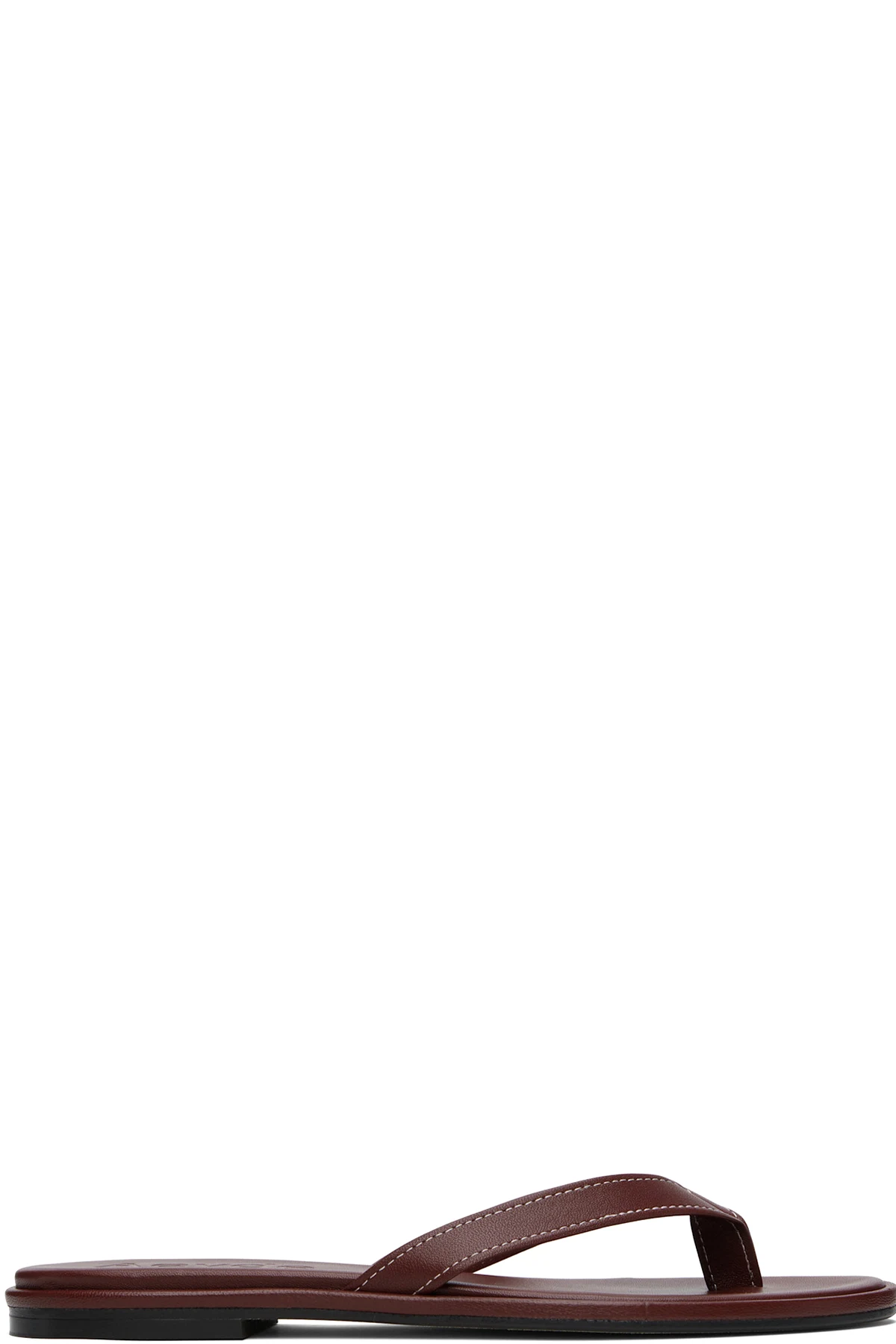 Burgundy Melody Leather Toe-Post Flip-Flops
