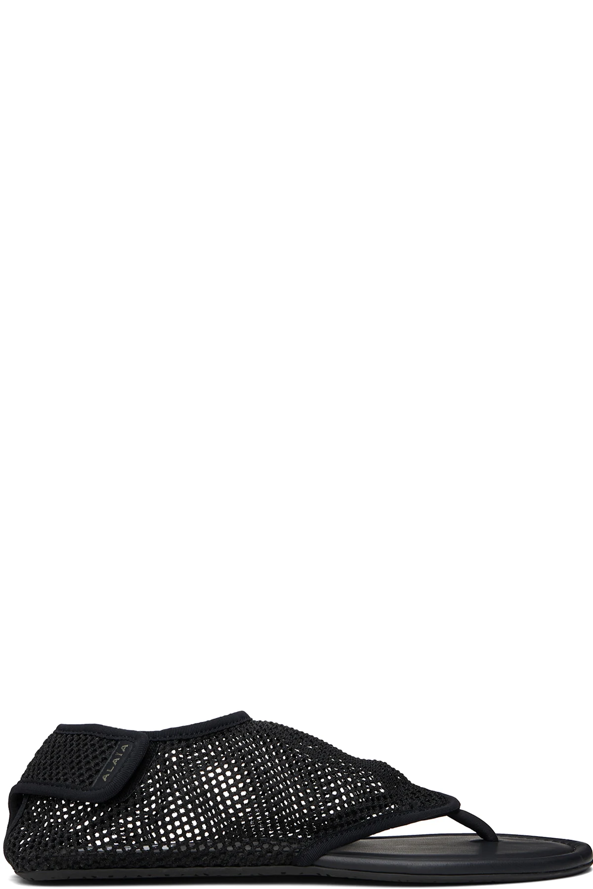 Black Thong Fishnet Sandals