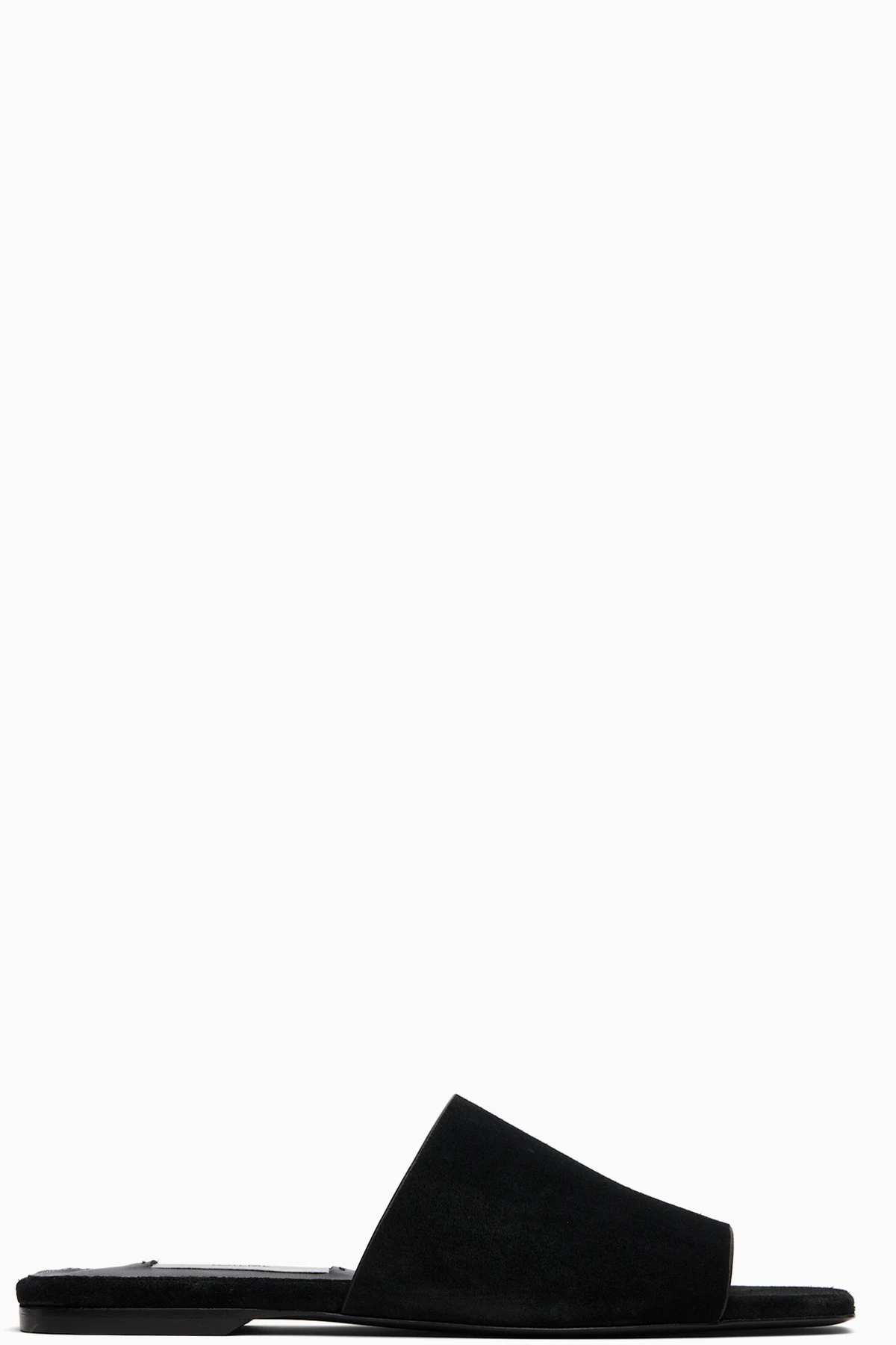 Black Velour-Leather Bandeau Sandals