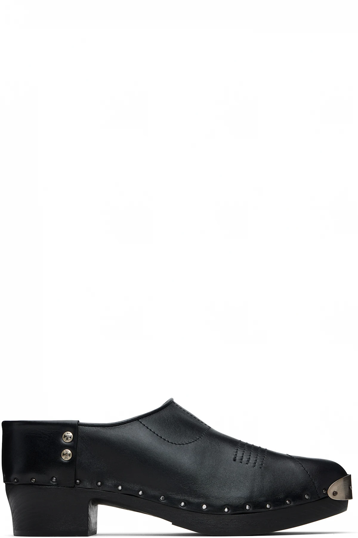 Black Metal Hardware Clogs