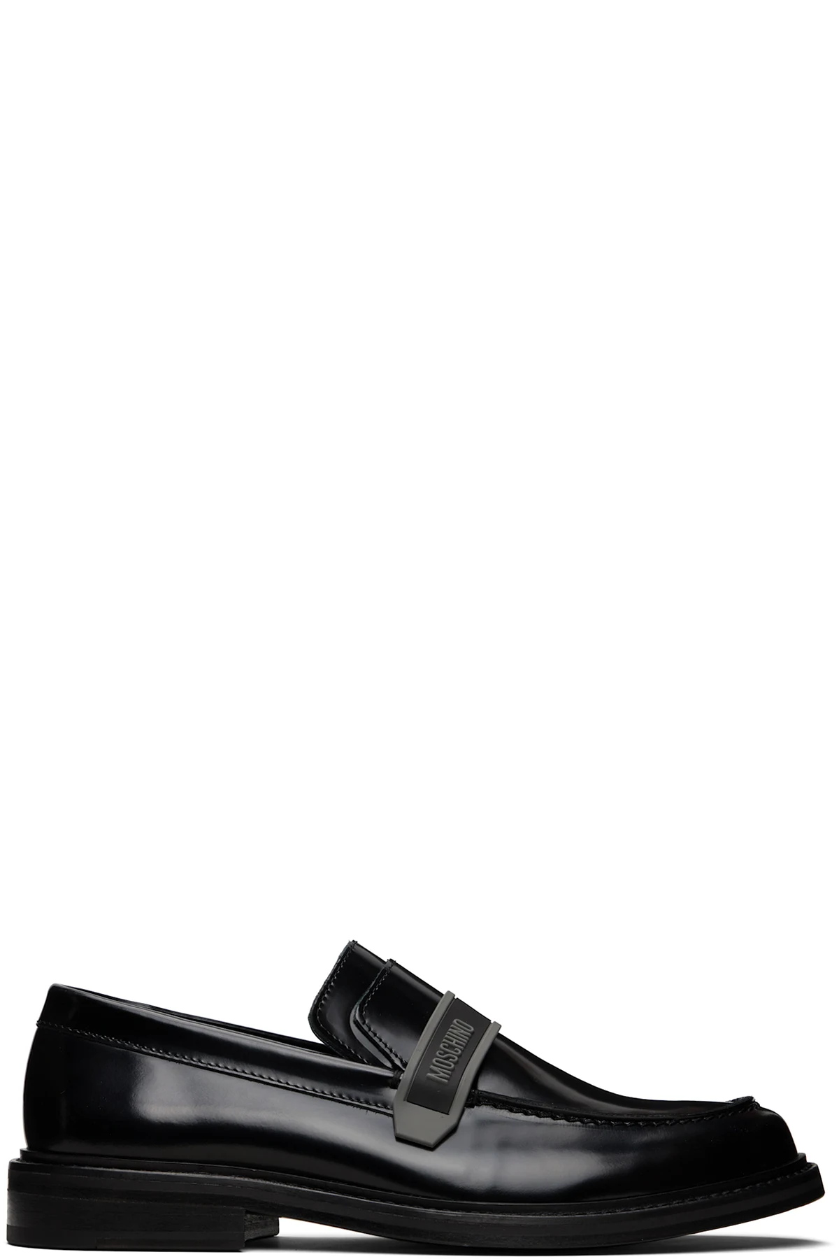 Black Rubber College Loafers