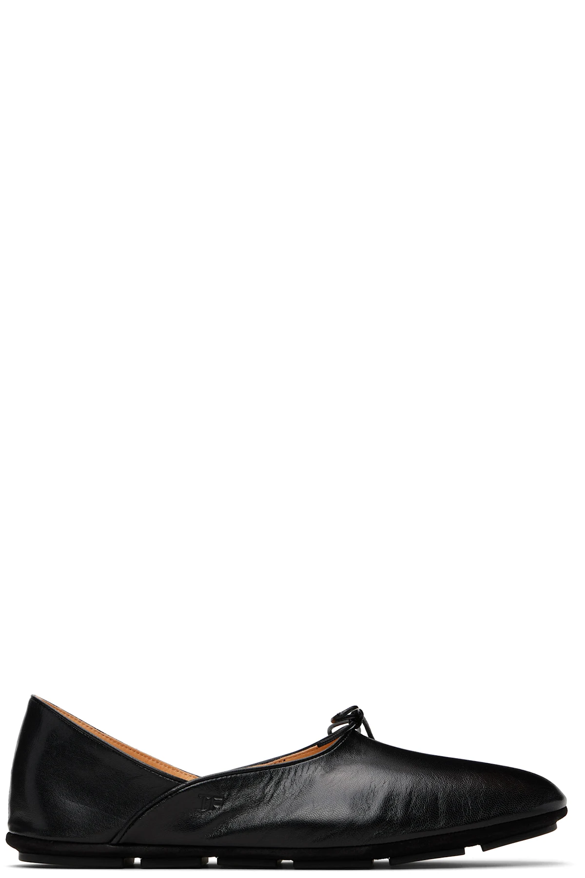 Black Shiny Kid Leather Rudolf Ballet Loafers