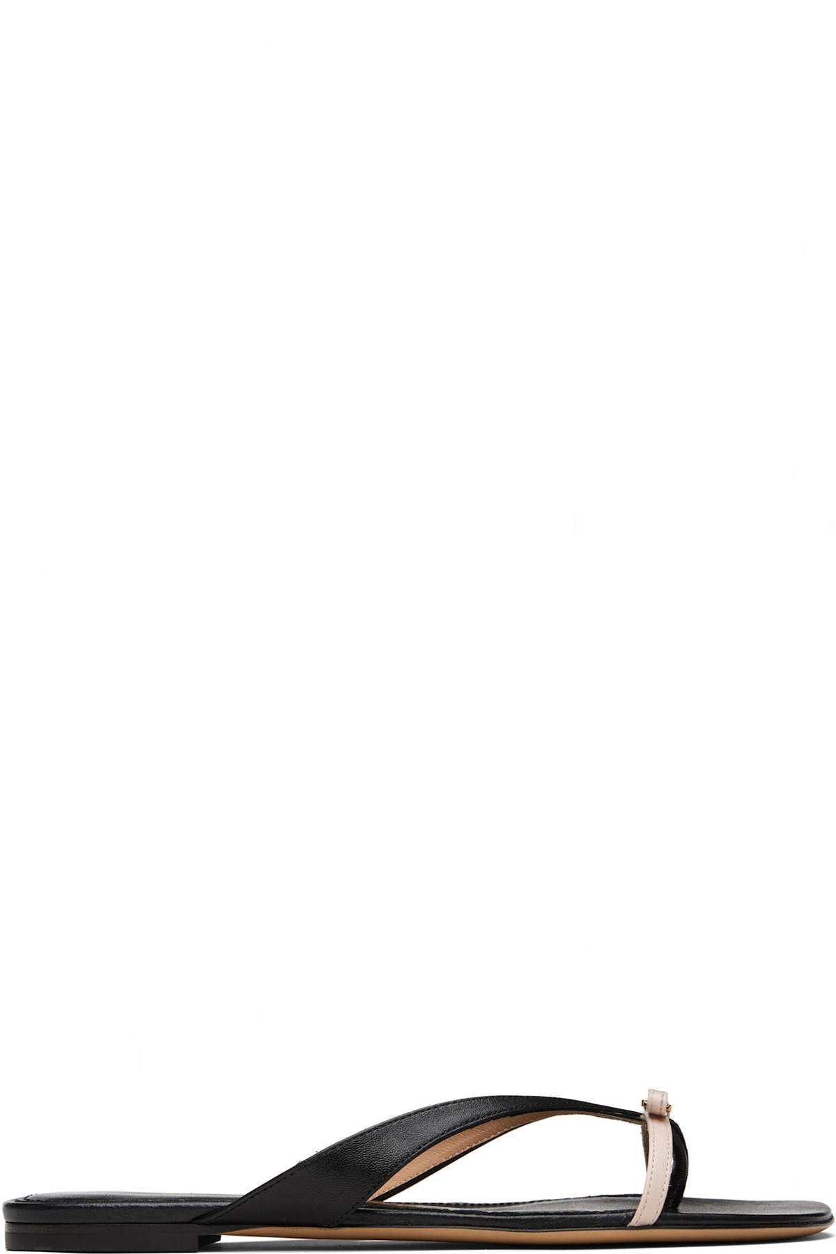 Black & Beige Mini Bow Flip-Flops