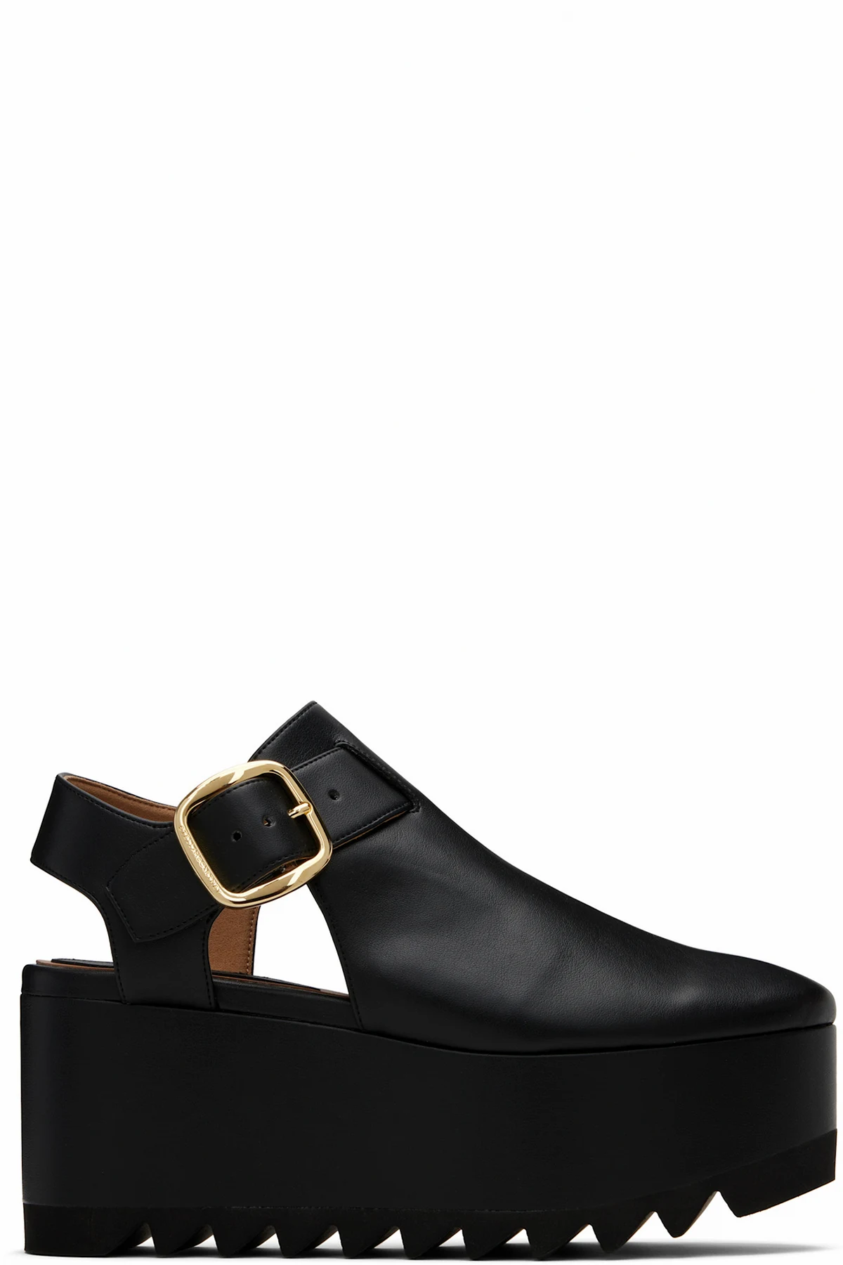 Black Elyse Closed-Toe T-Bar Platform Sandals