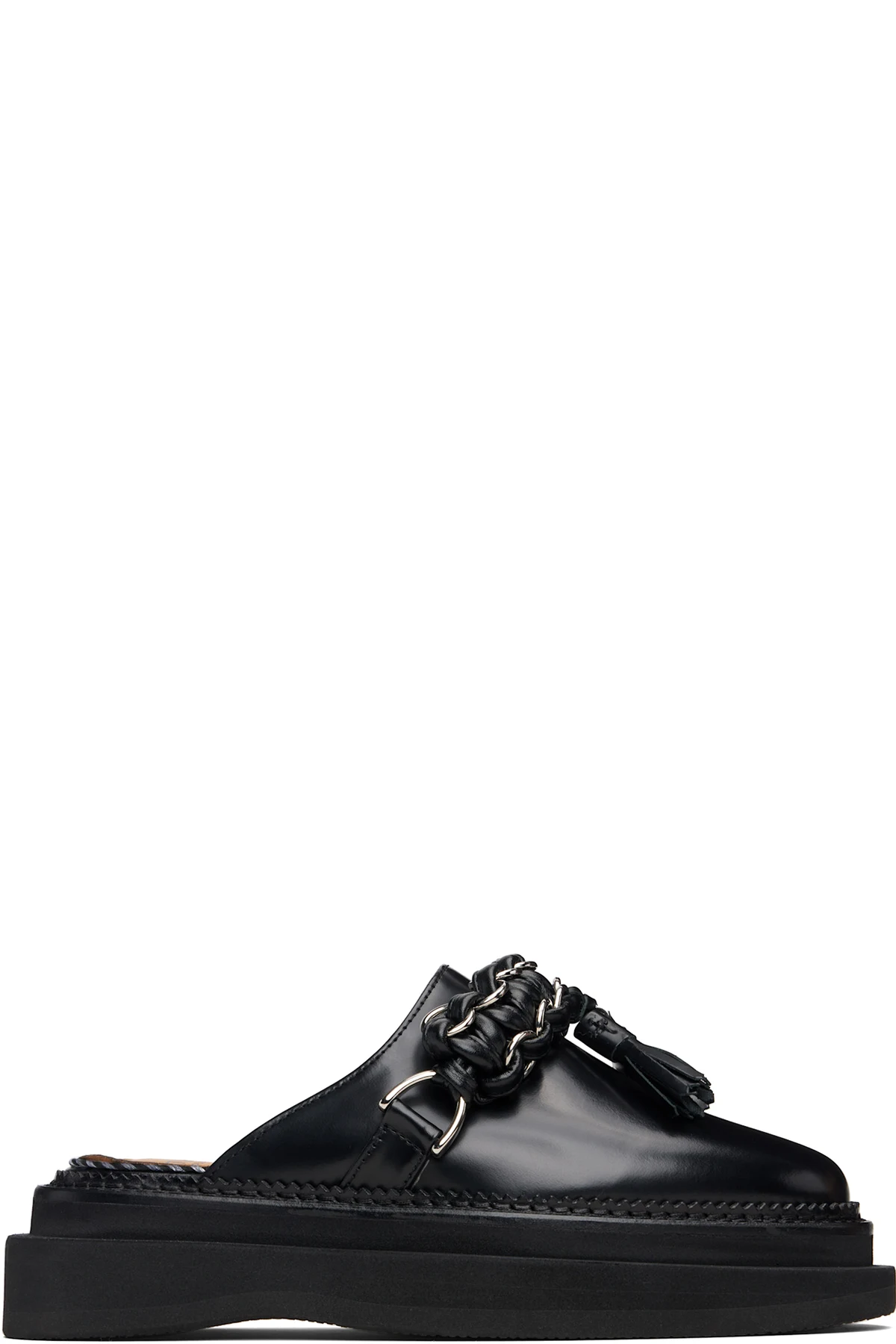 Black Leather Slip-on Loafers