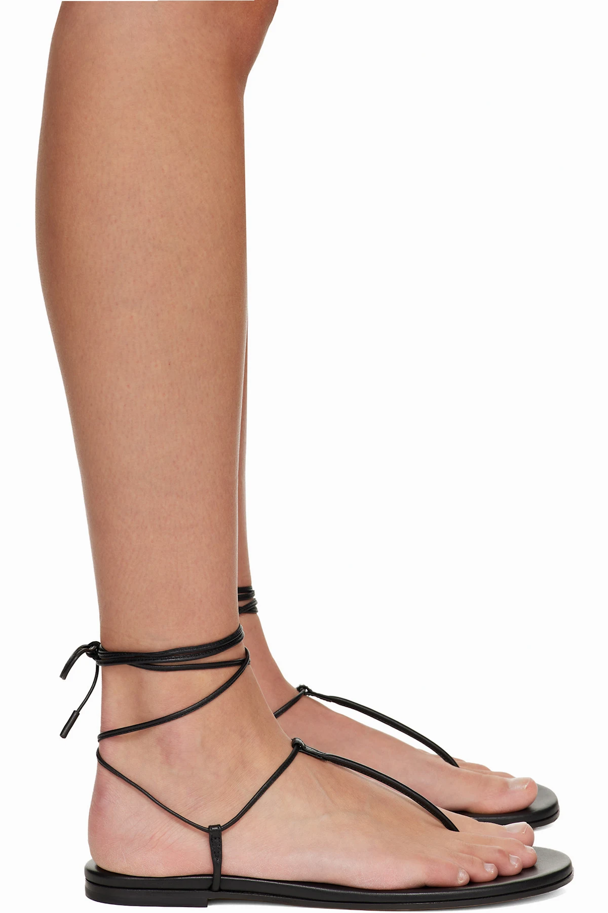 Black Gwyneth Flat Sandals