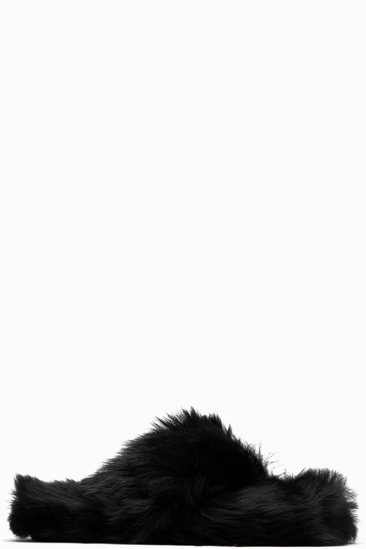 Black Shearling Sandals