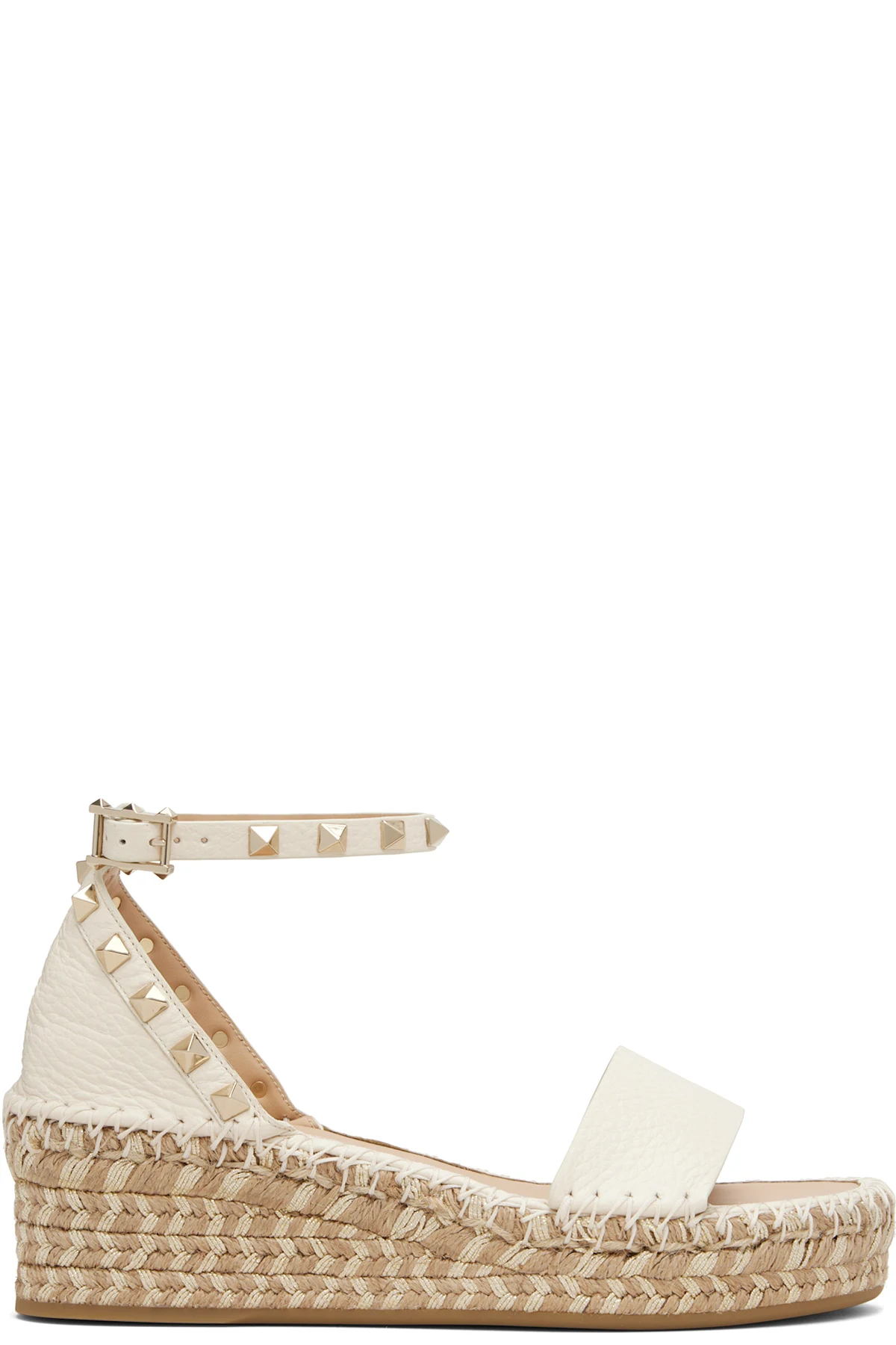 Off-White Leather Espadrillas Sandals
