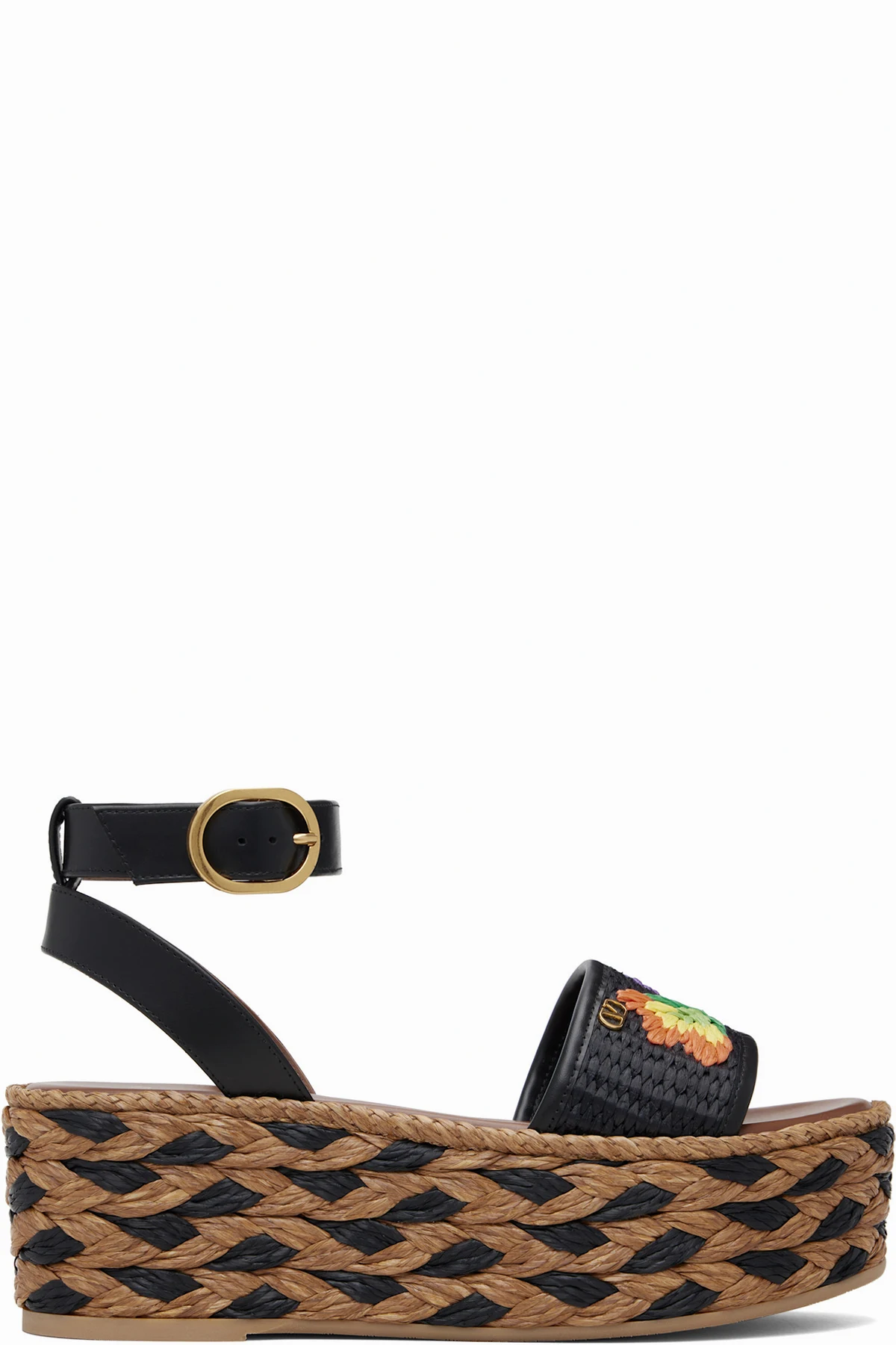 Black & Brown Espadrillas Sandals
