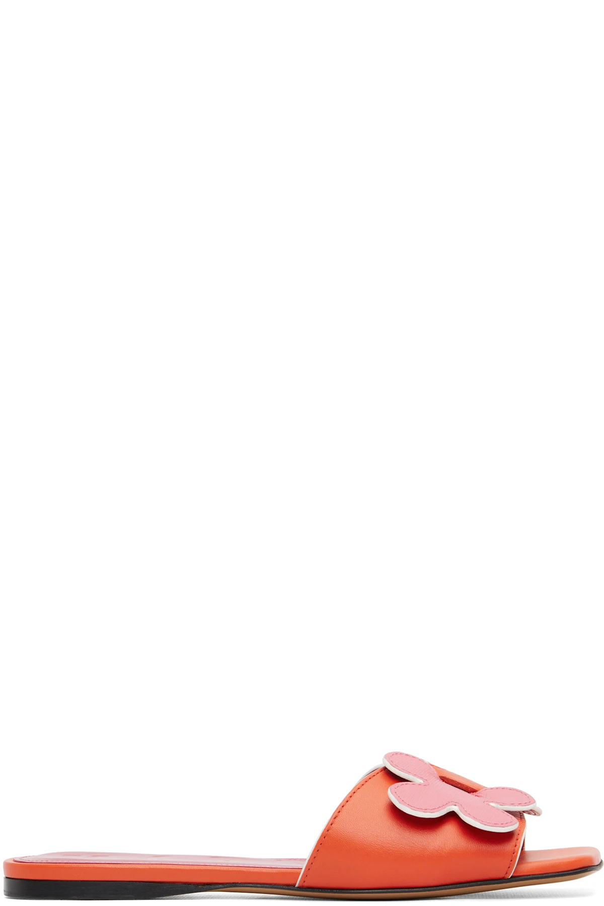 Pink & Orange Leather Daisy Sandals