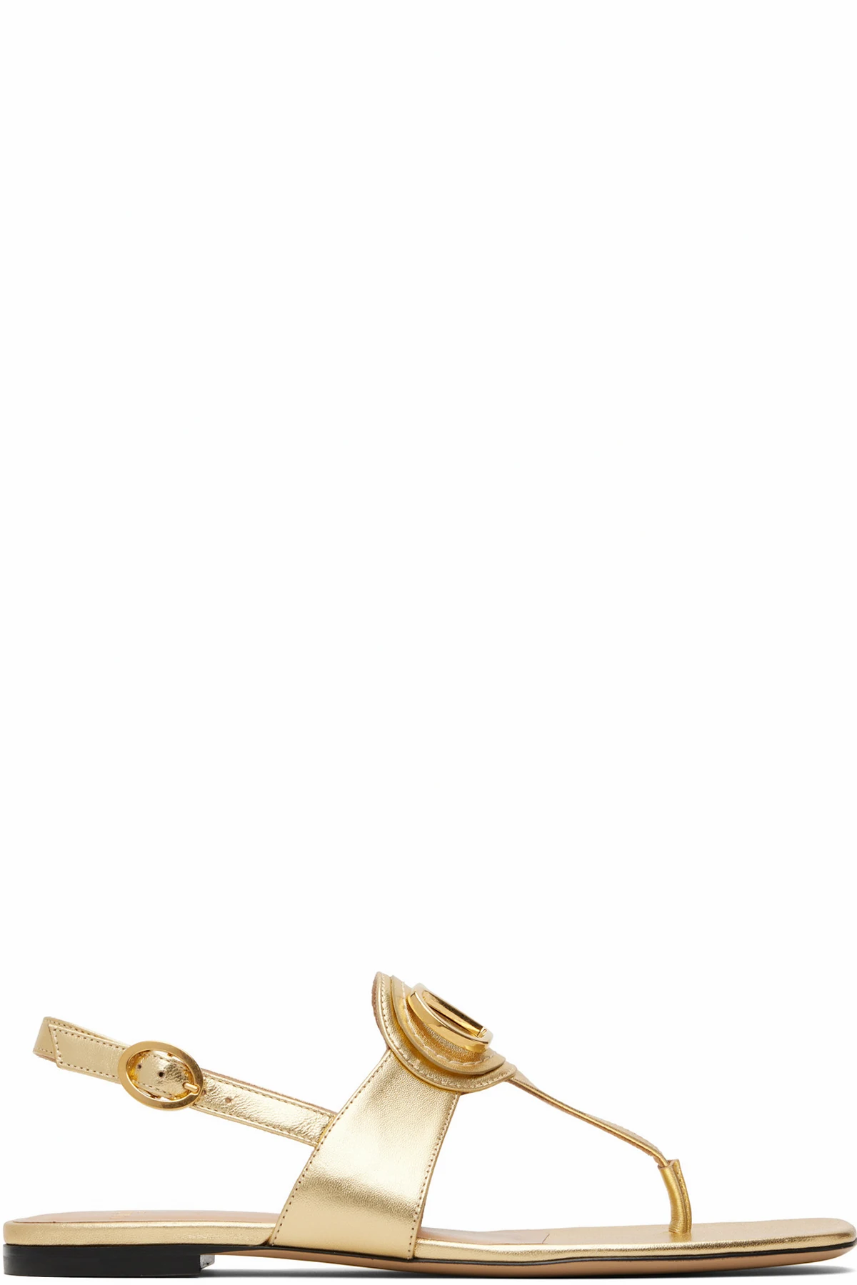 Gold VLogo Thong Sandals