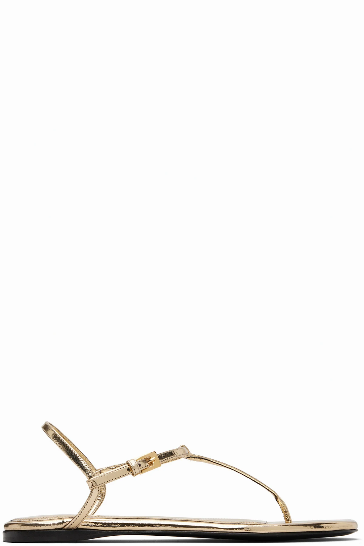 Gold Montecarlo Flat Sandals