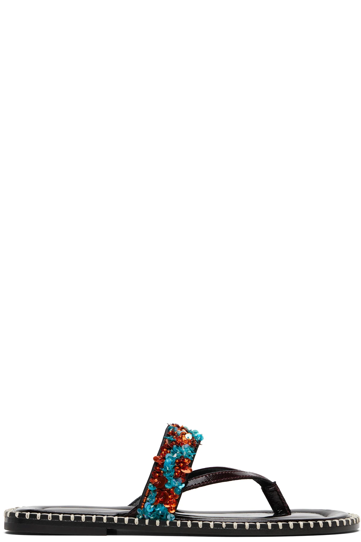 Blue & Orange Embellished Sandals