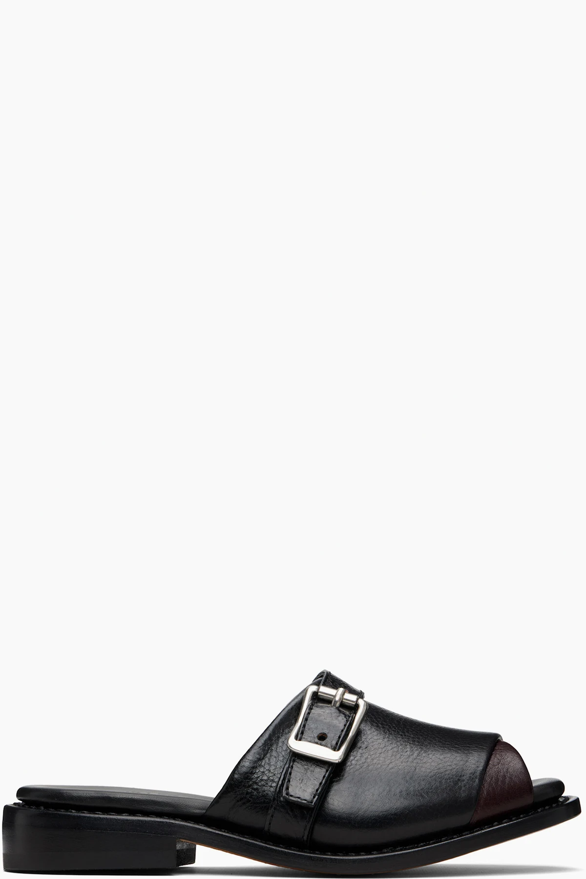 Black & Burgundy Ginza Sandals