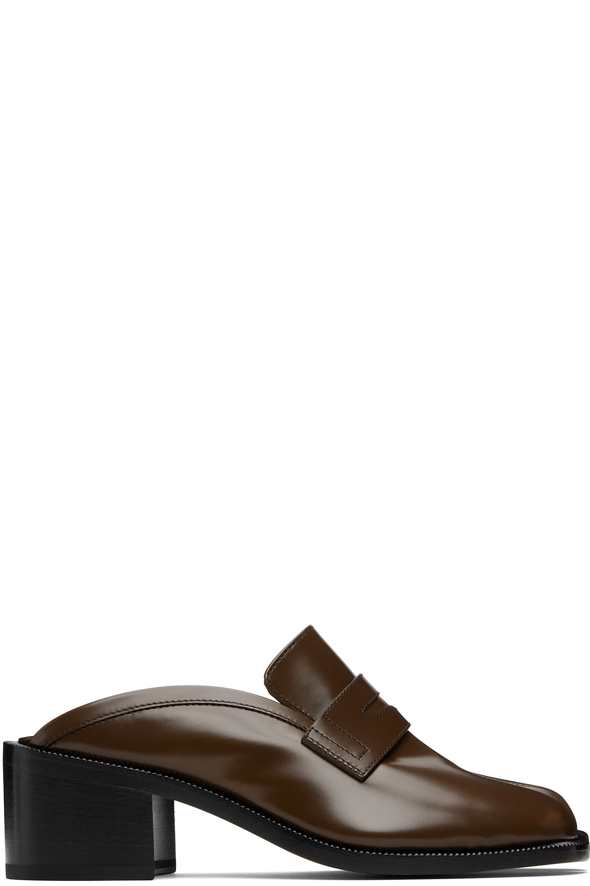 Brown Tabi City Loafer Mules
