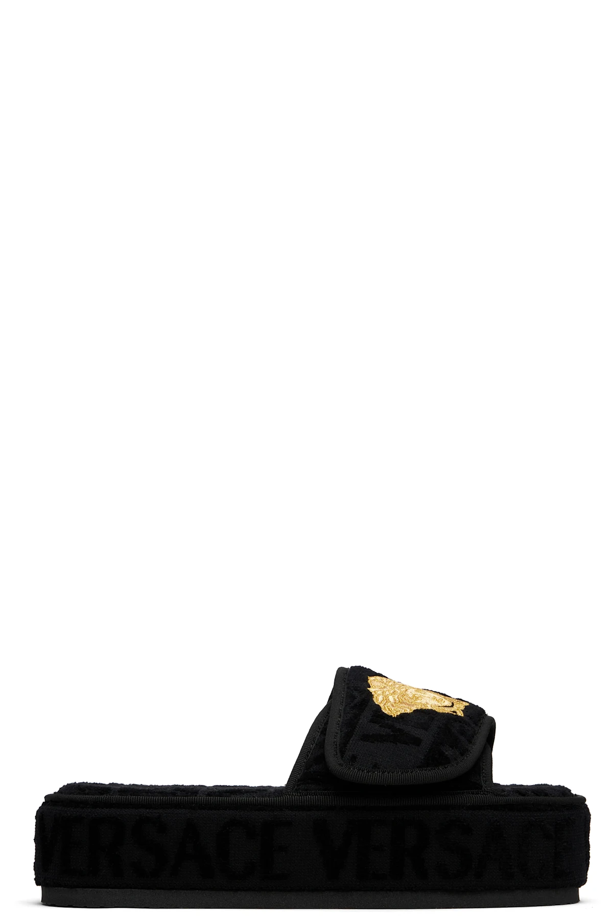 Black 'Versace Allover' Slippers