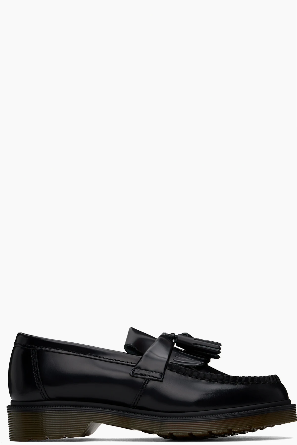Black Adrian Smooth Leather Tassel Loafers