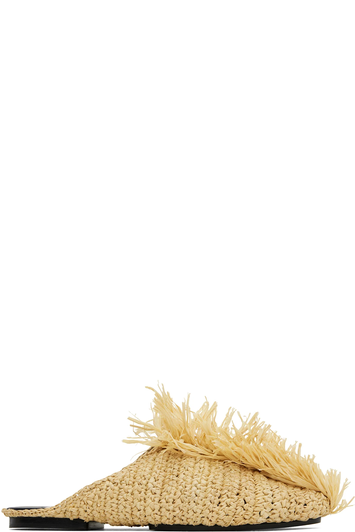 Beige Raffia Slippers