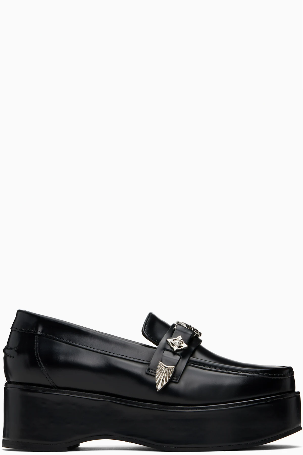 Black Polido Platform Loafers
