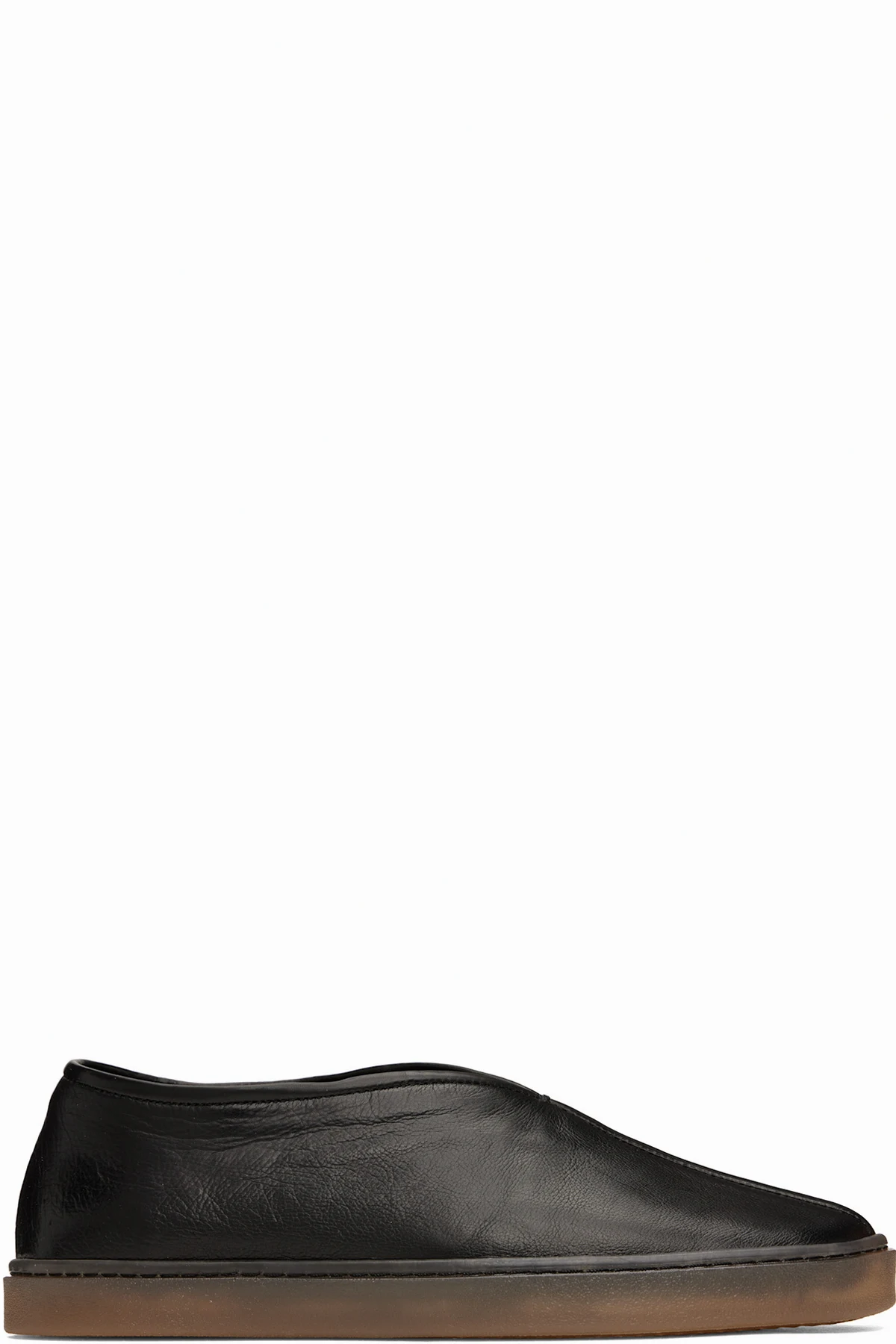Black Linoleum Piped Loafers