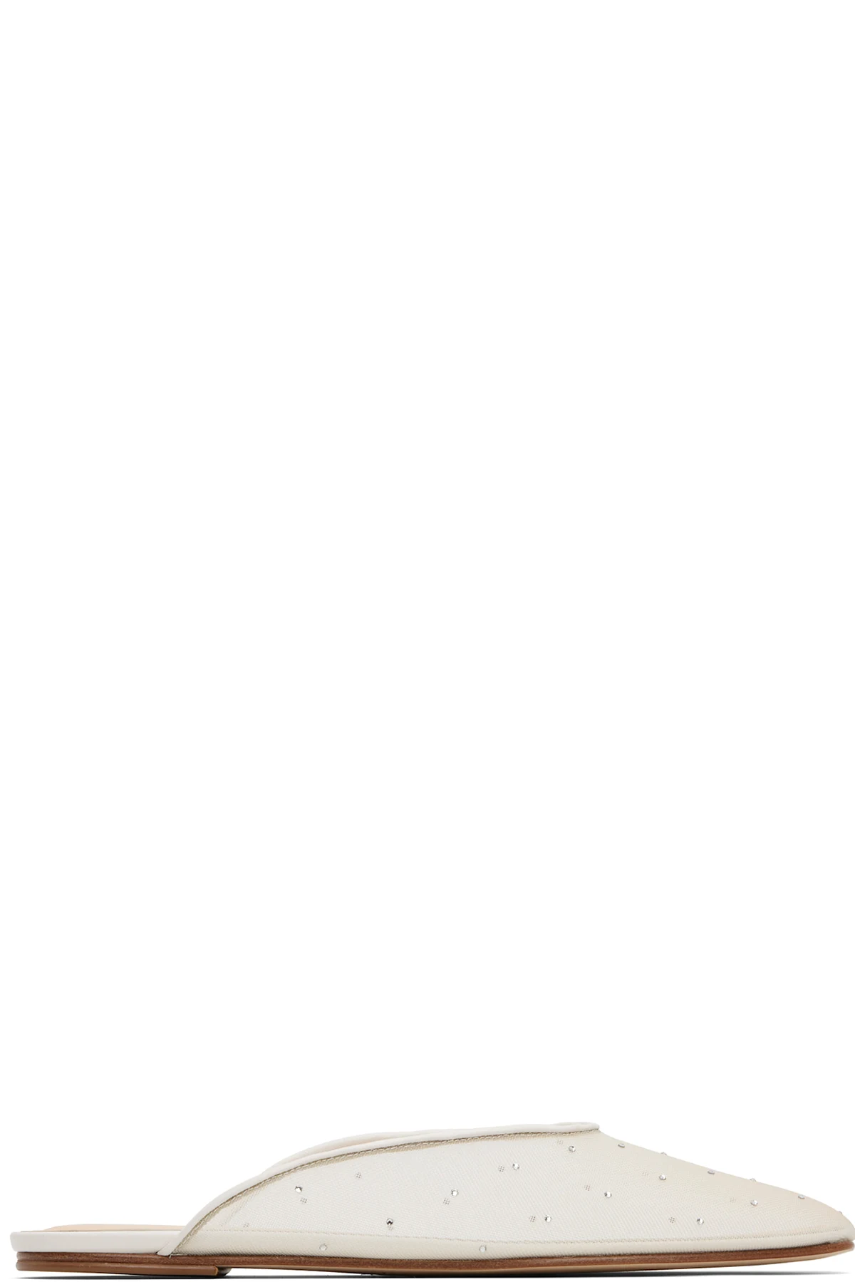 Off-White Crystal Mesh Flat Mules