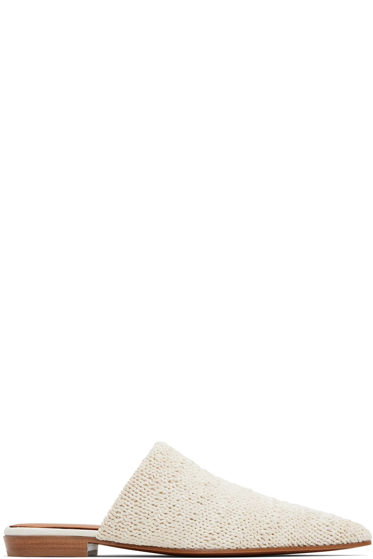 Off-White Birdee Leather Knit Mules