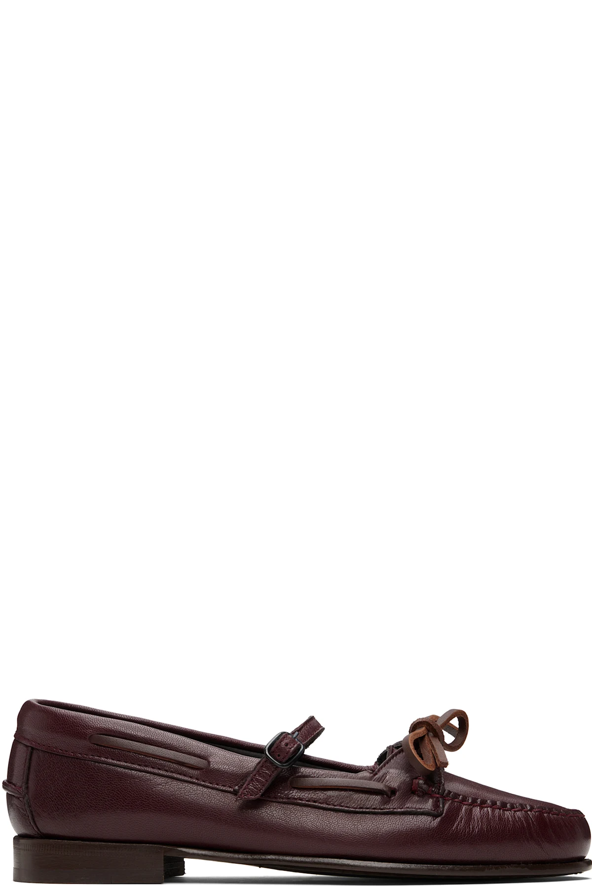 Burgundy Lorea Supple Shiny Loafers