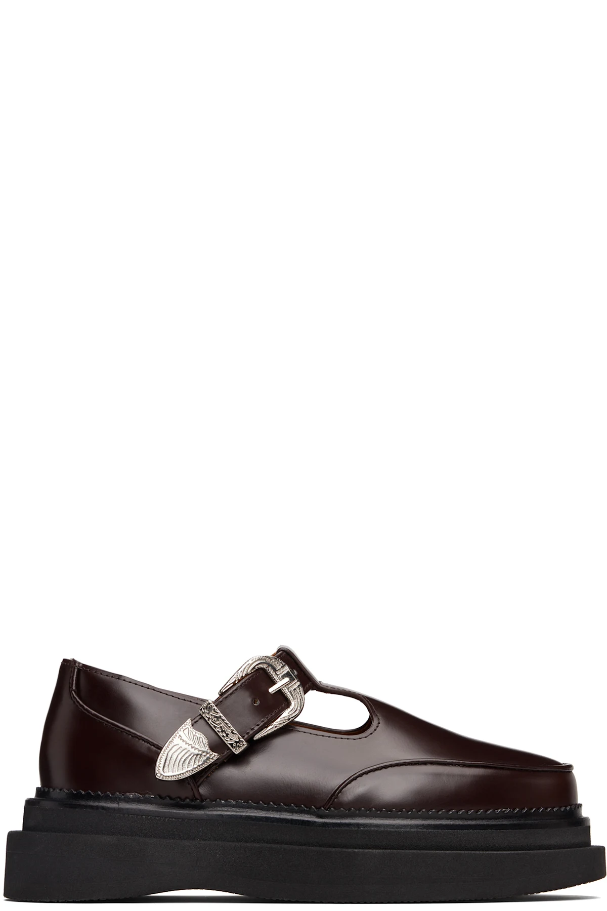 SSENSE Exclusive Brown T-Bar Mary Jane Loafers