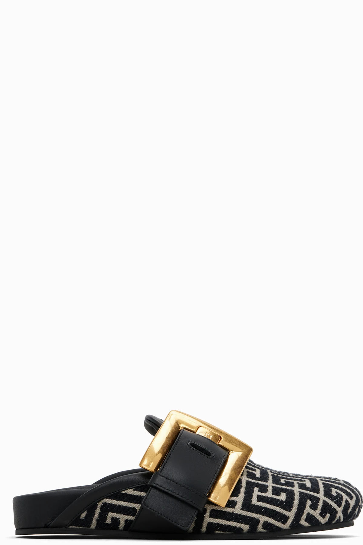 Black & Beige Anthem Mule Loafers