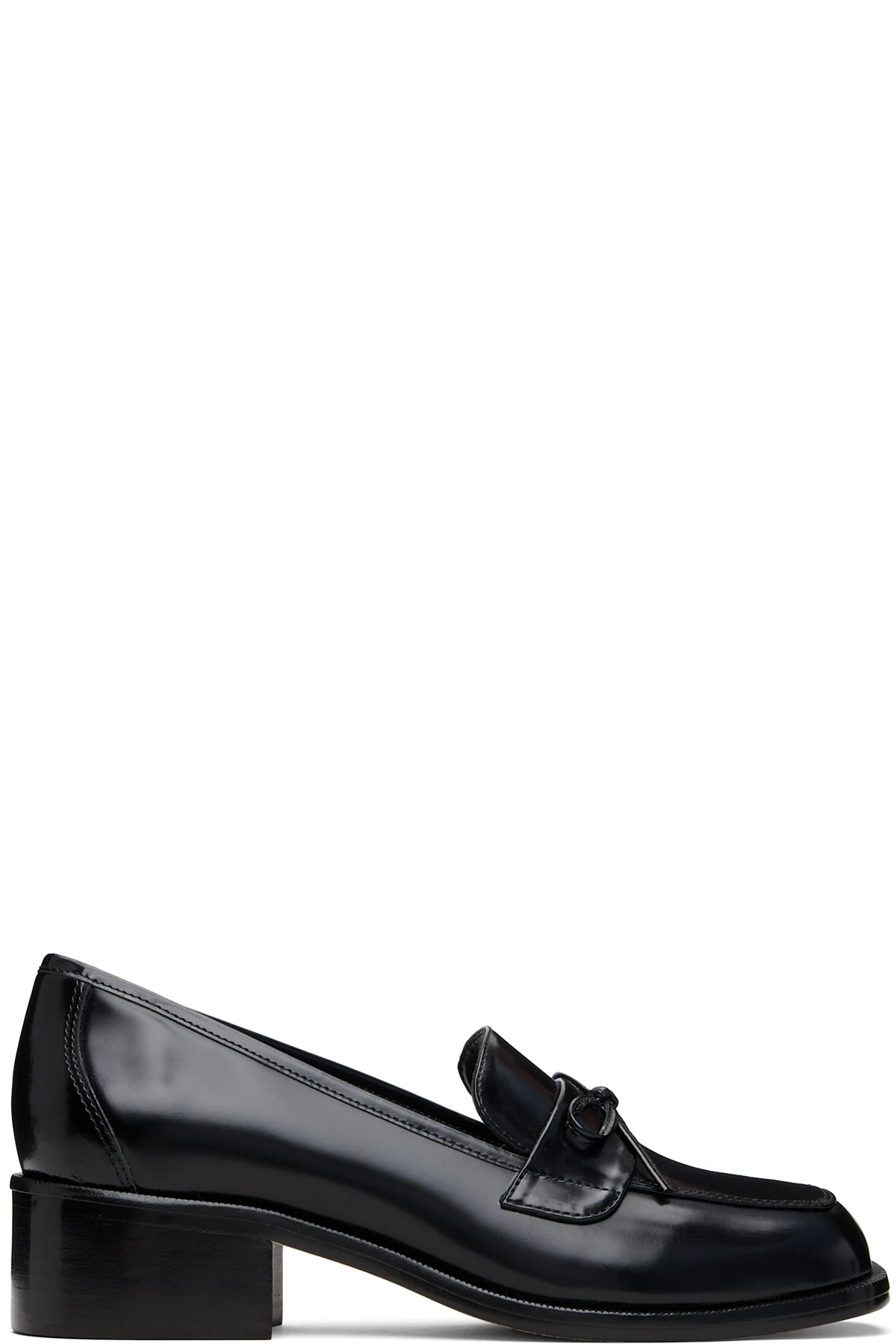 Black Spazzolato Leather Loafers